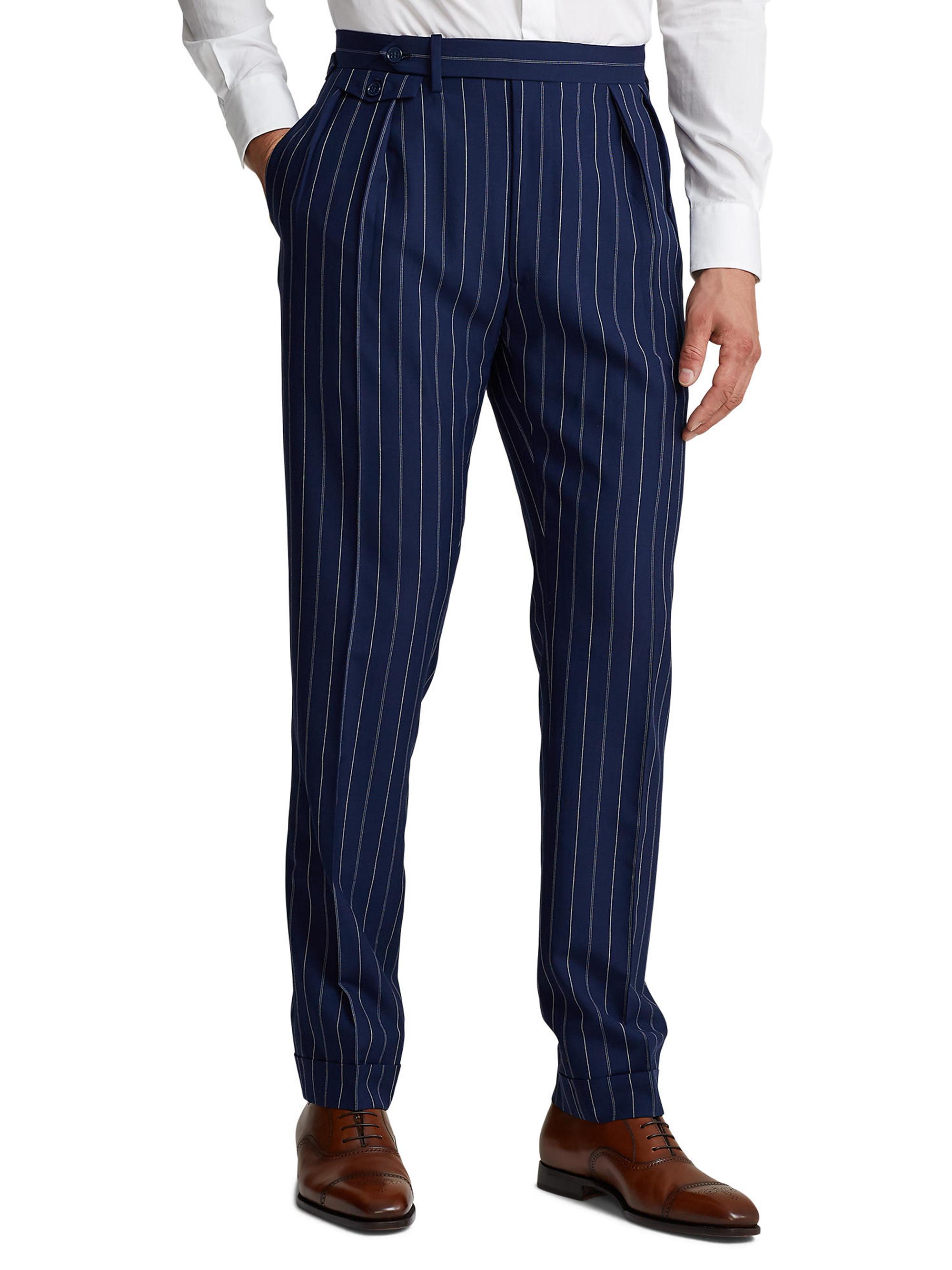 Ralph Lauren Purple Label Gregory Pinstriped Wool Pants | Saks