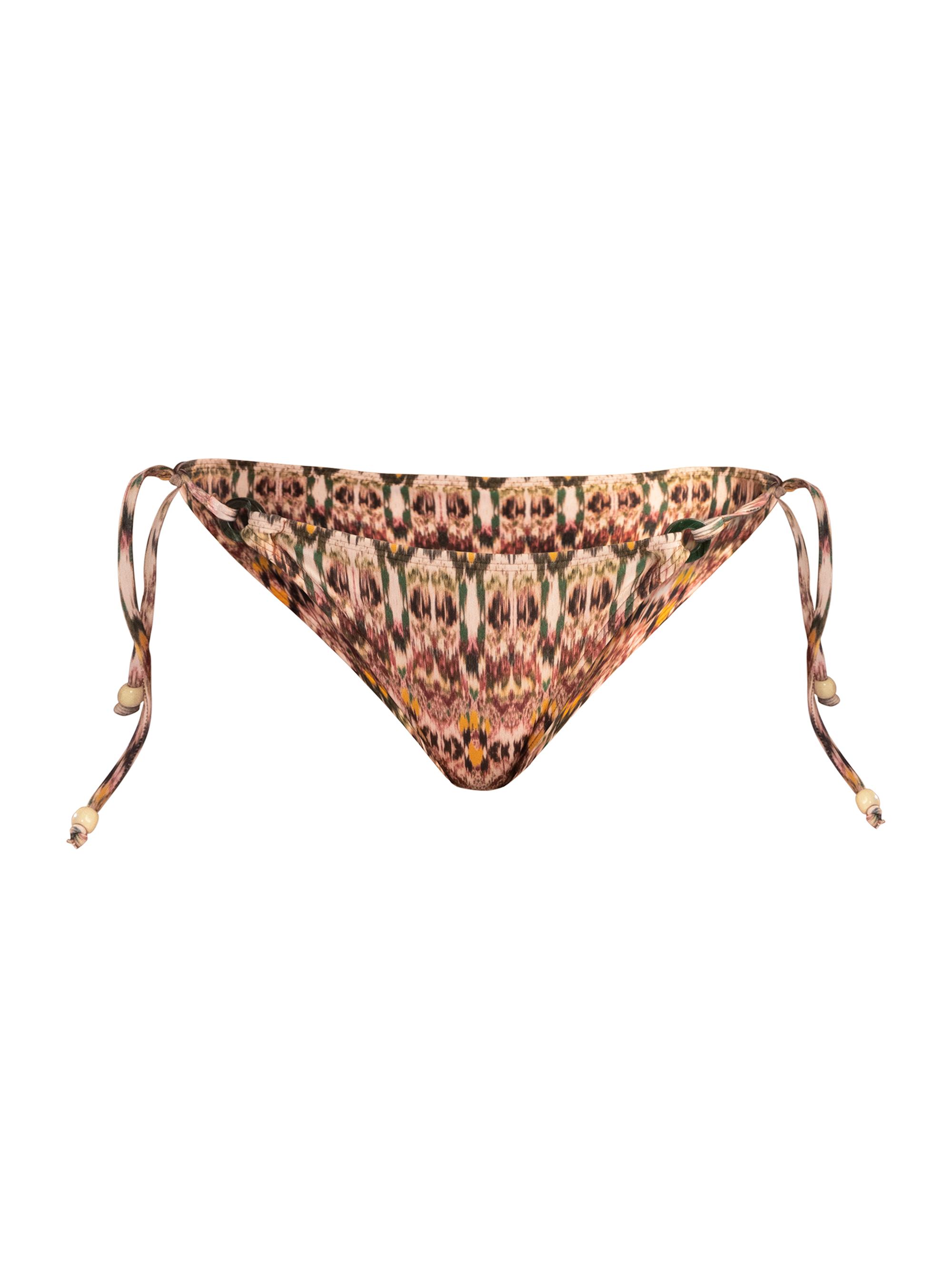 Shoshanna Women's Printed Low-Rise String Bikini Bottom - Cacao Multi