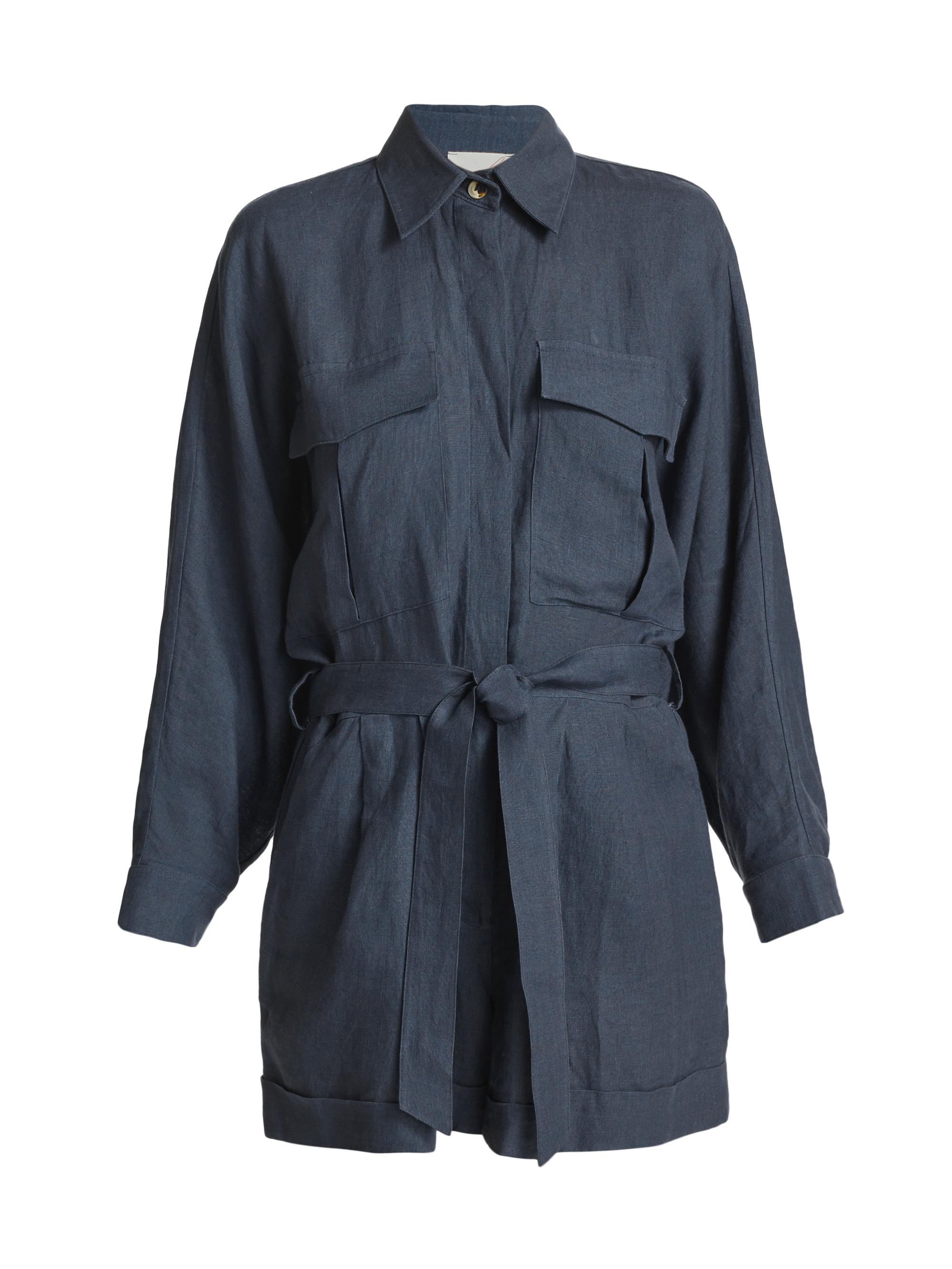 Piece of White Women's Soleil Belted Shirtdress - Navy