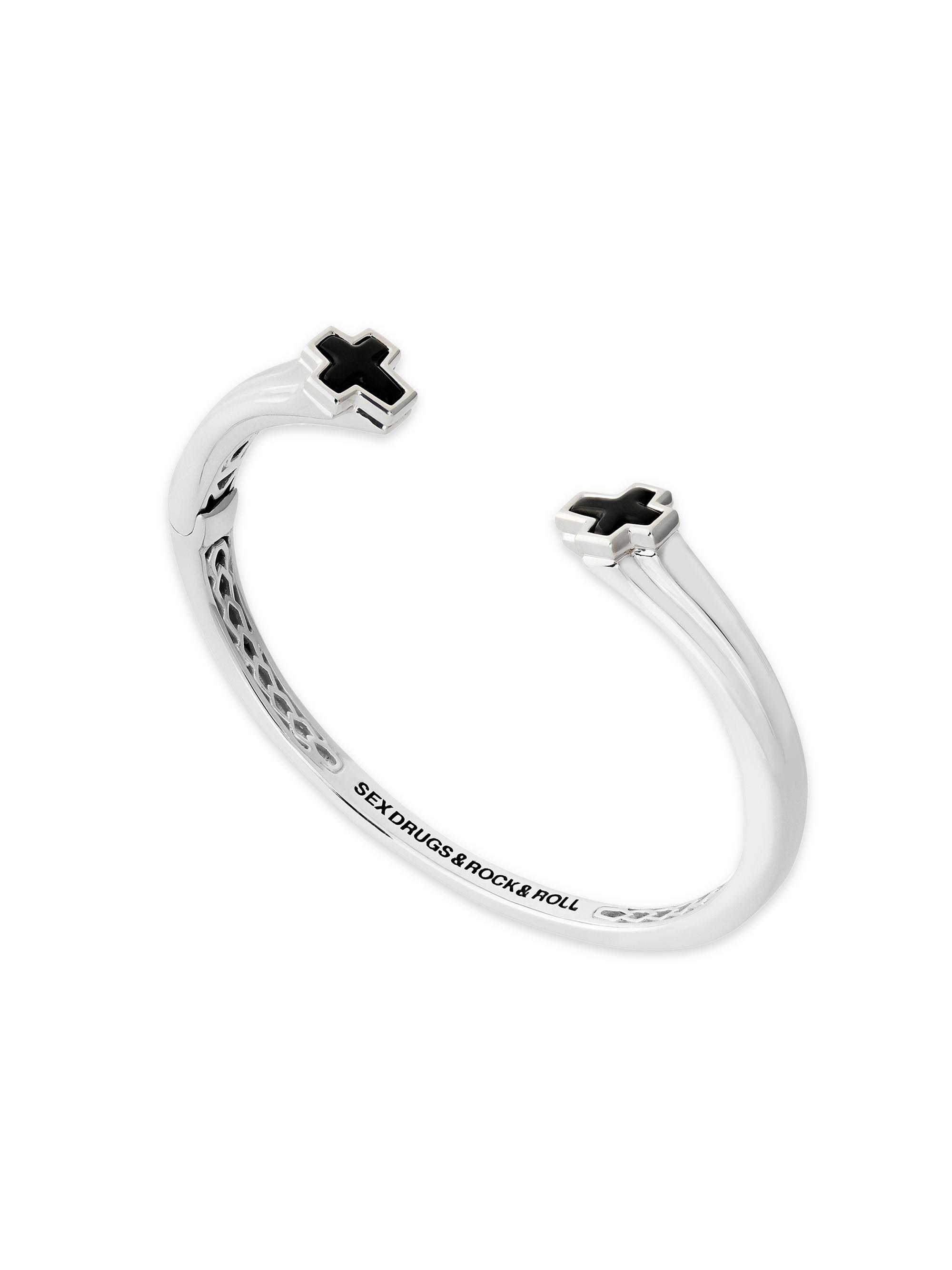 Stephen Webster Men's Silver Thorn Sterling Silver & Onyx Sex, Drugs & Rock'N Roll Bracelet - Silver
