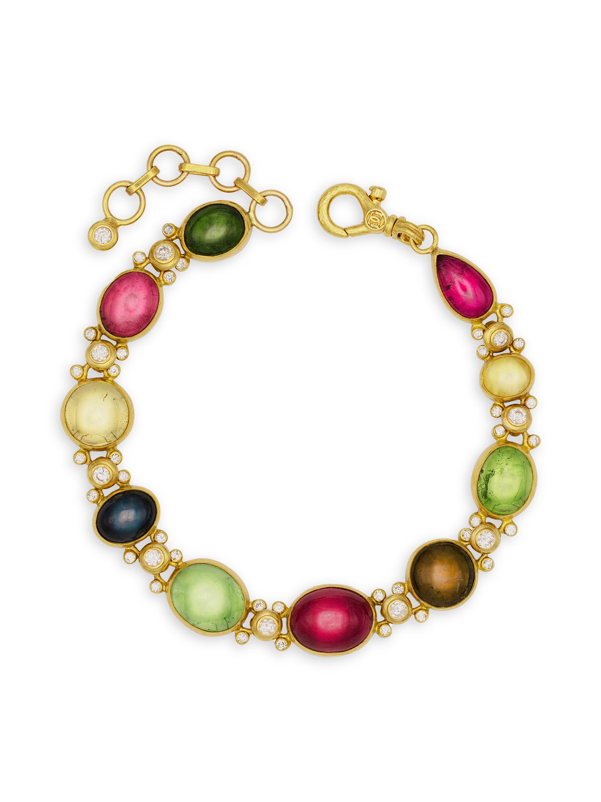 Gurhan Women's Rune 22K & 24K Yellow Gold, Tourmaline & 1.32 TCW Diamond Bracelet - Gold