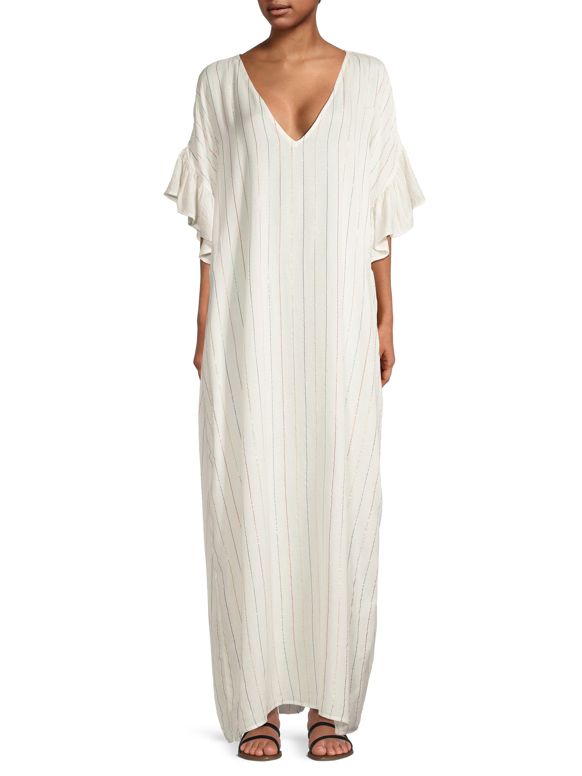 Pitusa Ruffle-Sleeve Maxi Dress Saks Fifth Avenue