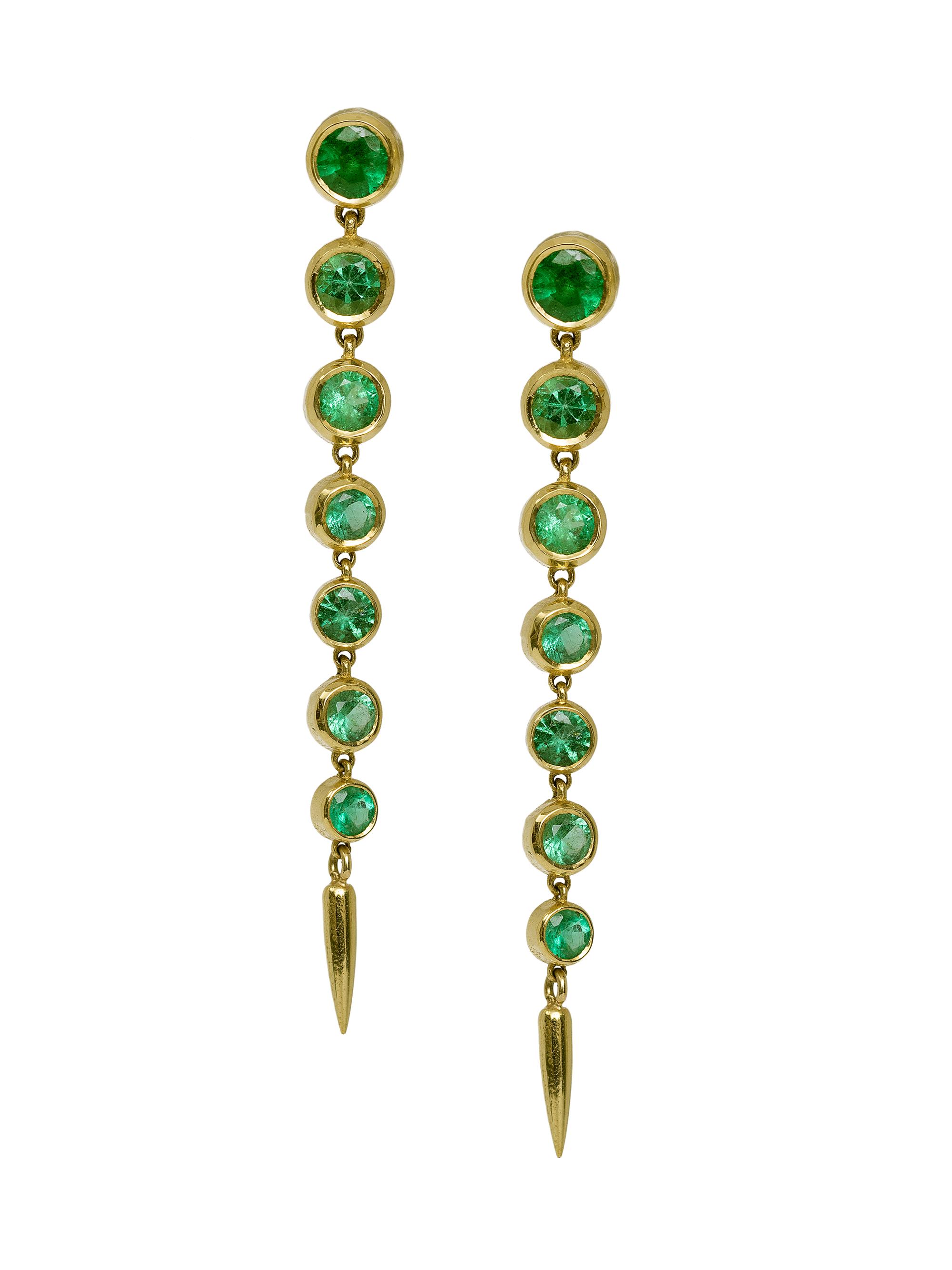 Jenna Blake Women's 18K Yellow Gold & Emerald Drop Earrings - Gold