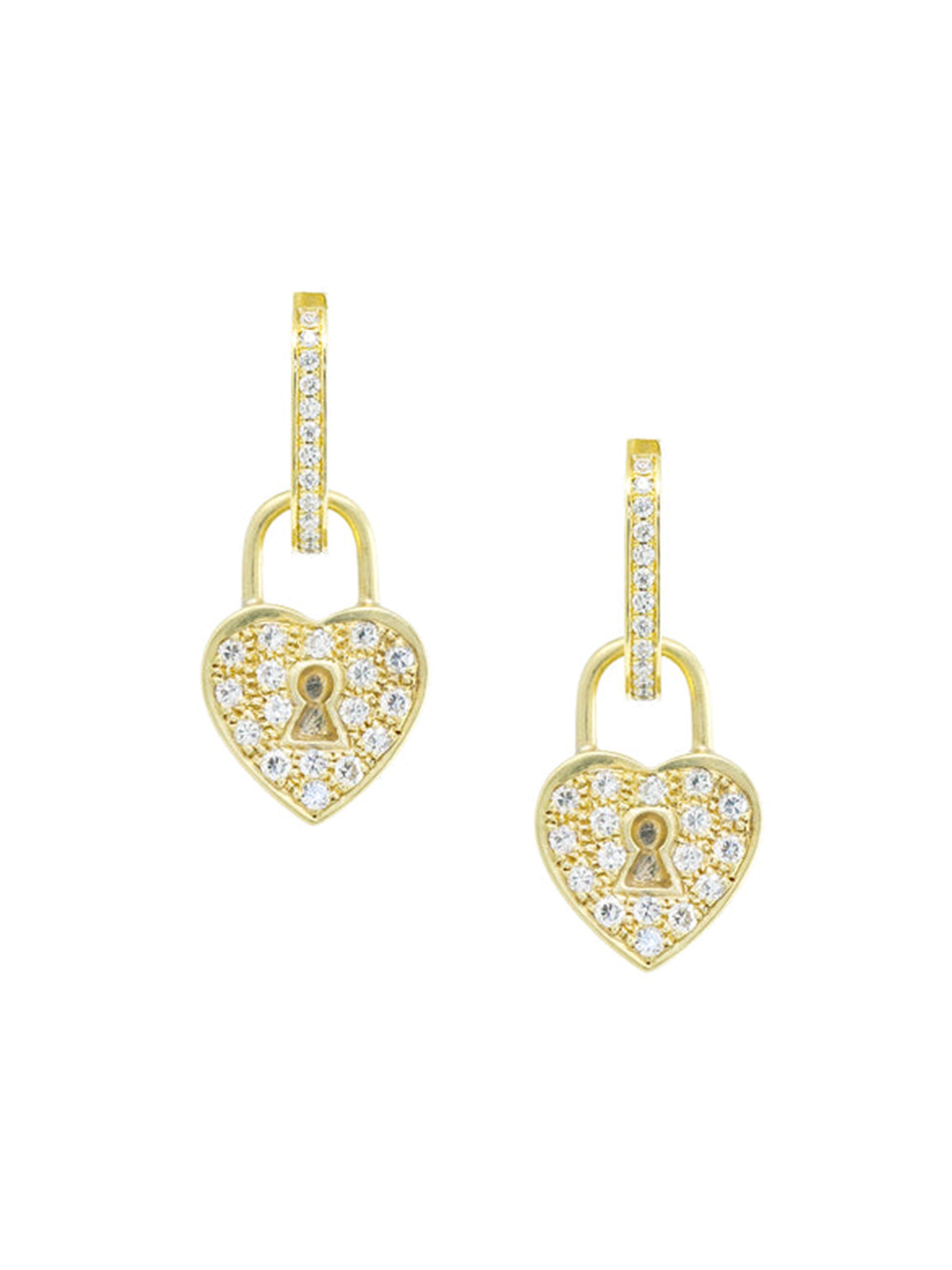Jenna Blake Women's 18K Yellow Gold & 1.01 TCW Diamond Locket Earrings - Gold