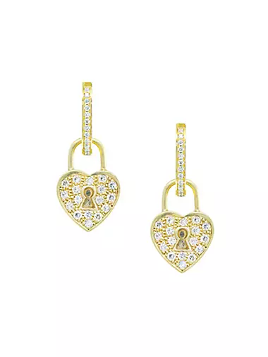 18K Yellow Gold & 1.01 TCW Diamond Locket Earrings