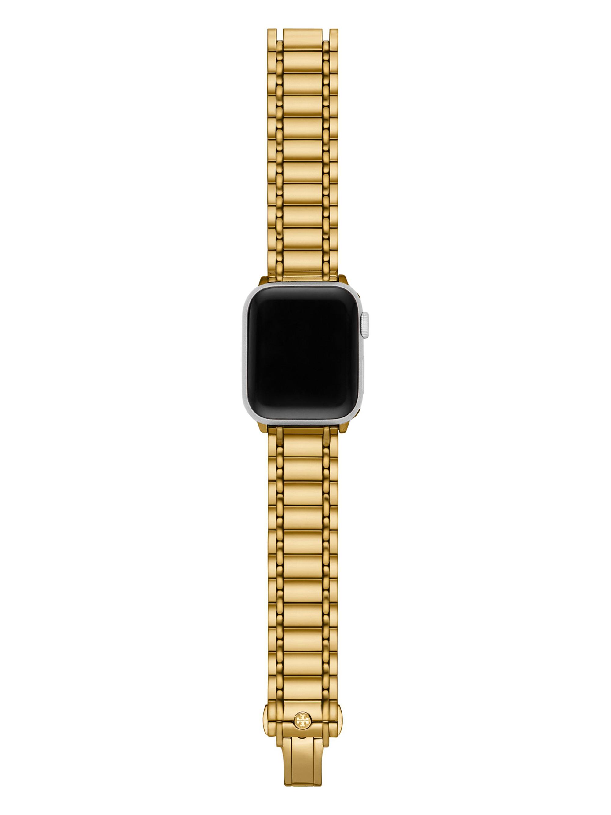 Tory Burch Double-T Link Band For Apple Watch®, Gold-Tone Stainless Steel Tory Burch DOUBLE T LINK BAND FOR APPLE WATCH GOLD-TONE  main image 4