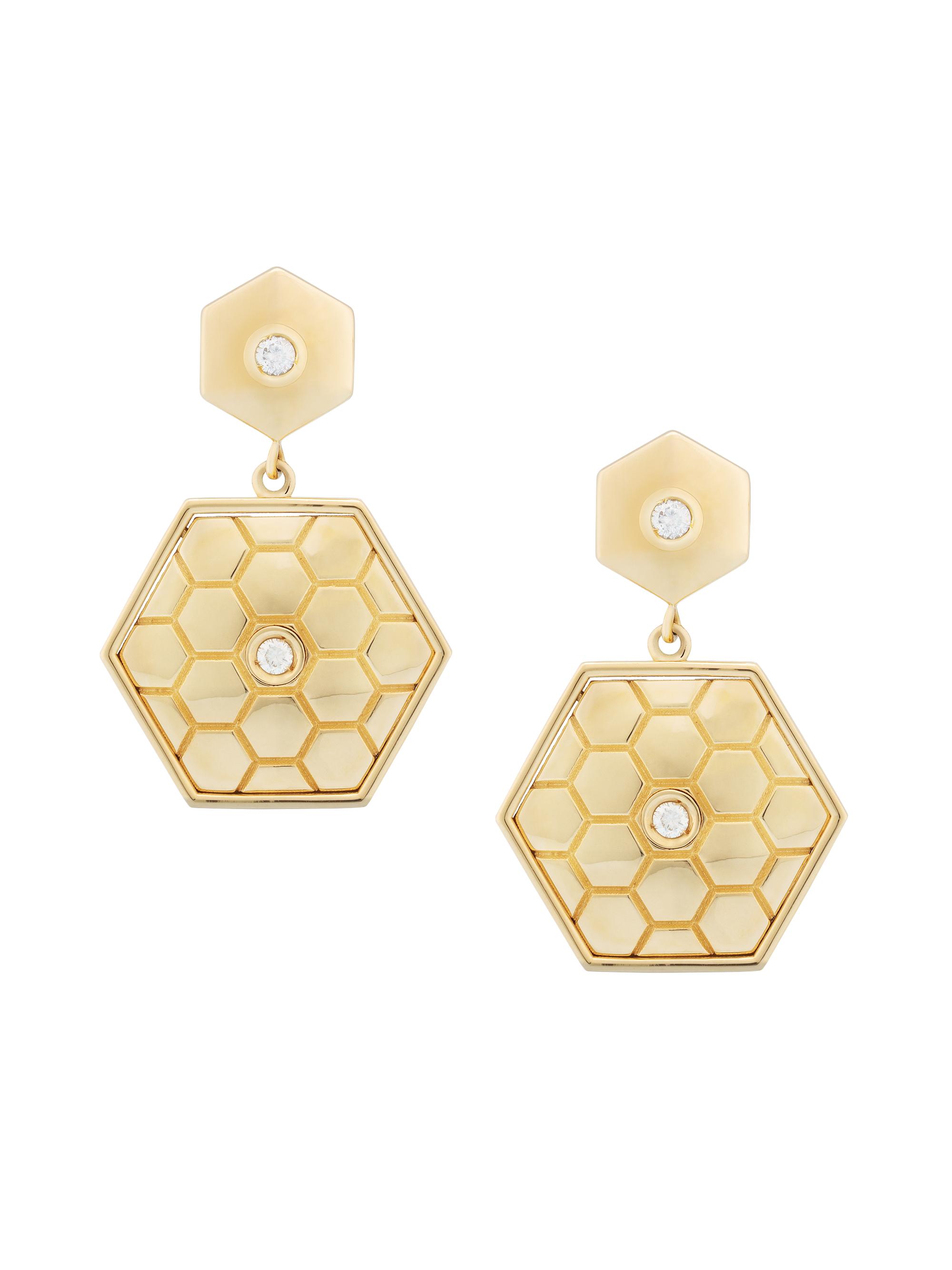 Miseno Women's Baia 18K Yellow Gold & 0.14 TCW Diamond Honeycomb Drop Earrings - Yellow Gold