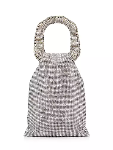 Myla Crystal-Chain Mail Top Handle Bag