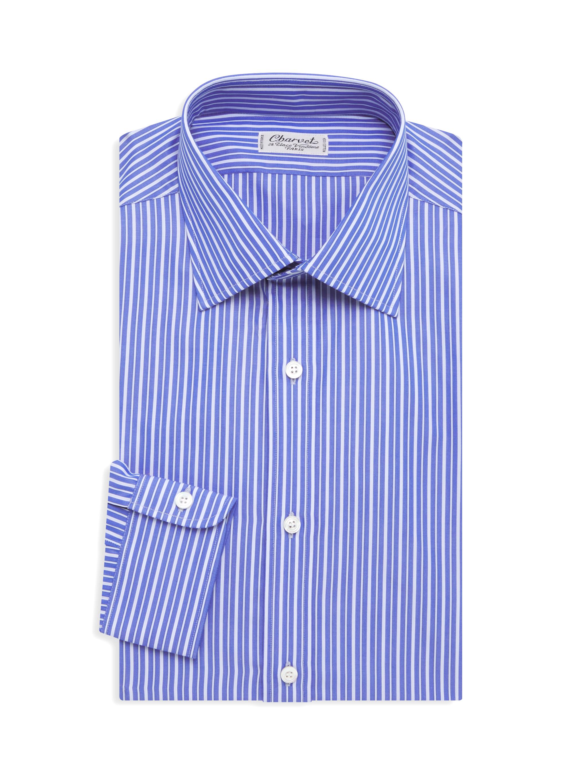 Charvet Regular-Fit Cotton Long-Sleeve Dress Shirt | Saks Fifth Avenue