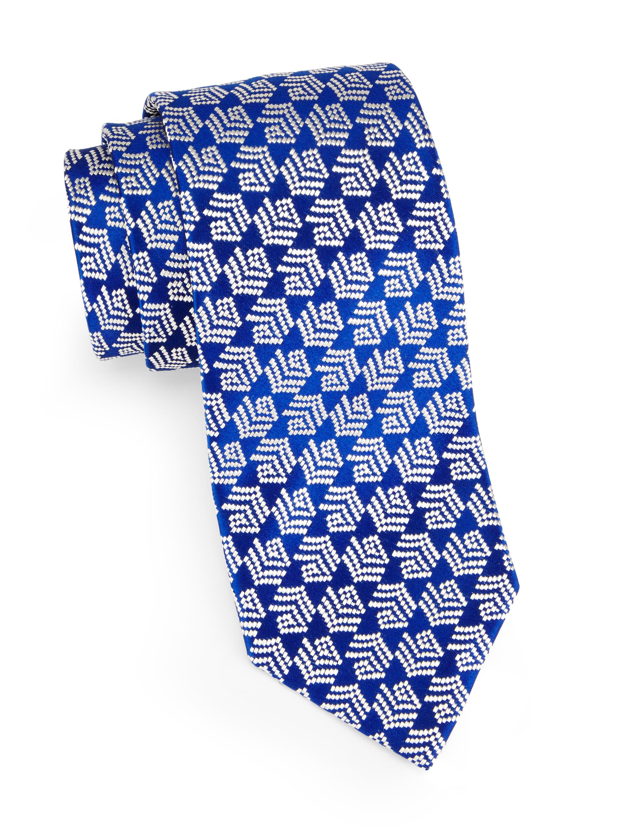 Charvet Men's Shaded Diagonal Stripe Silk Jacquard Tie - Royal White
