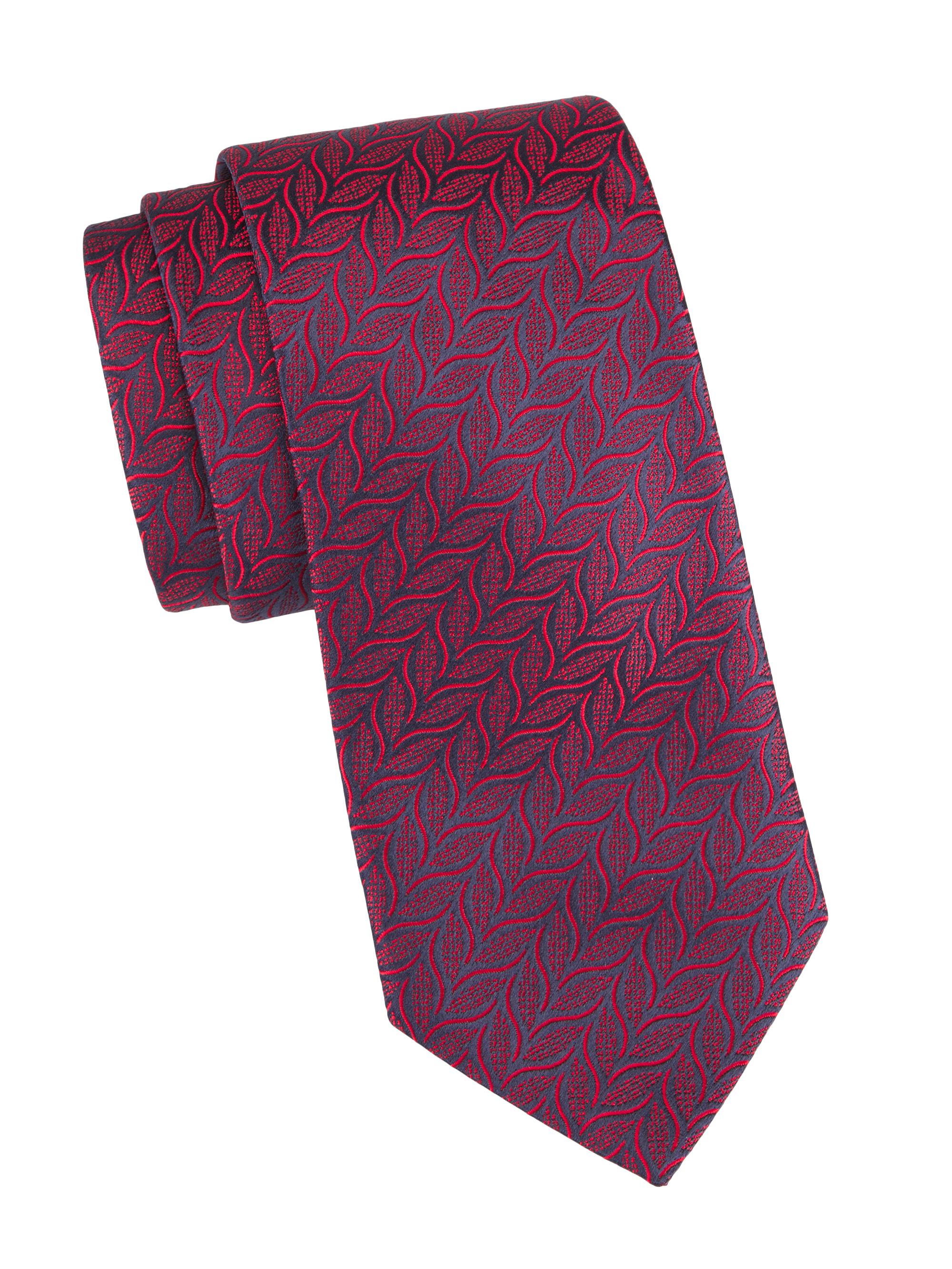 Charvet Men's Vine Silk Jacquard Tie - Navy Red