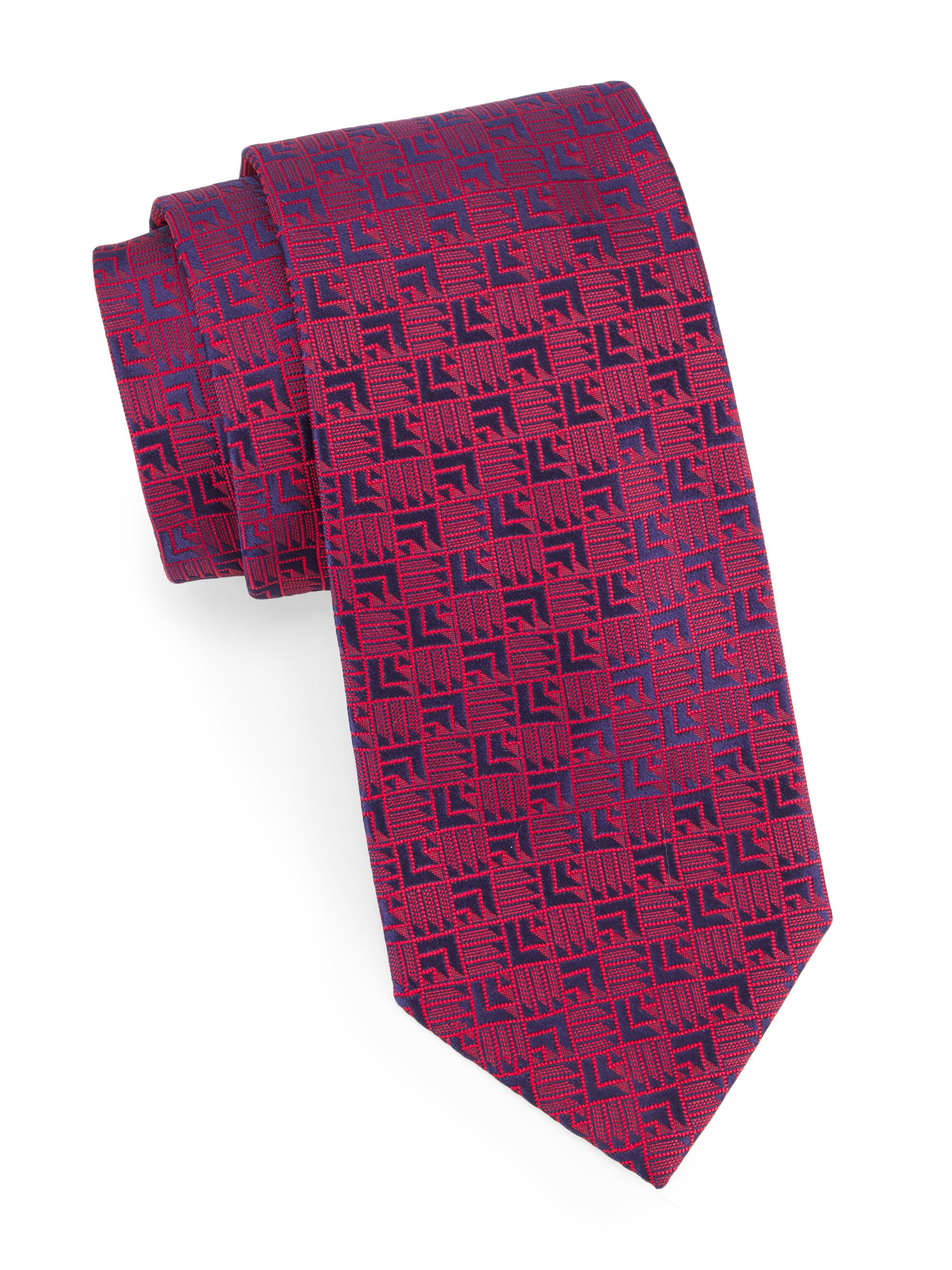 Charvet Men's Shaded Cube Silk Jacquard Tie - Navy Red