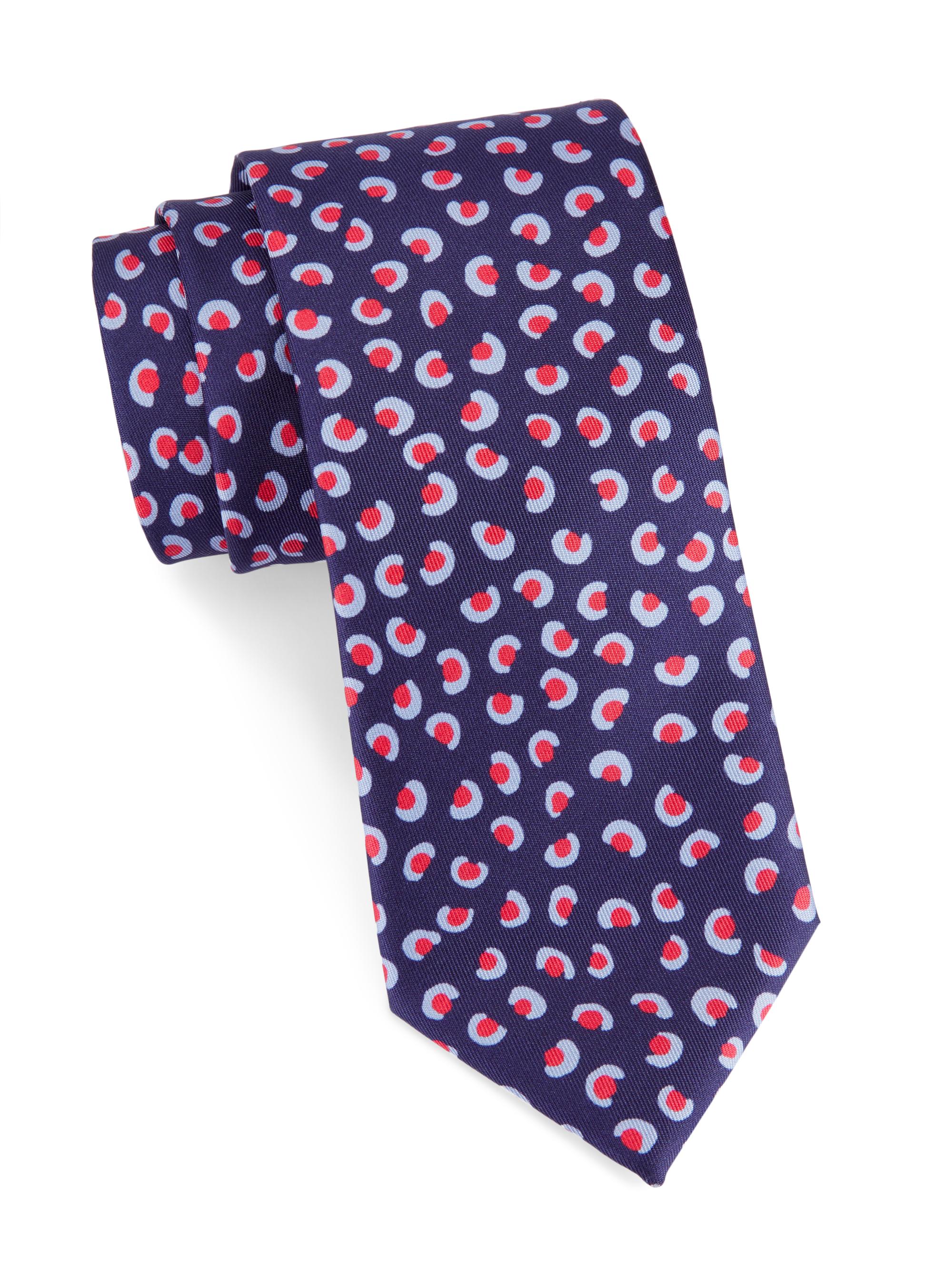 Charvet Men's Bean Silk Tie - Blue Red