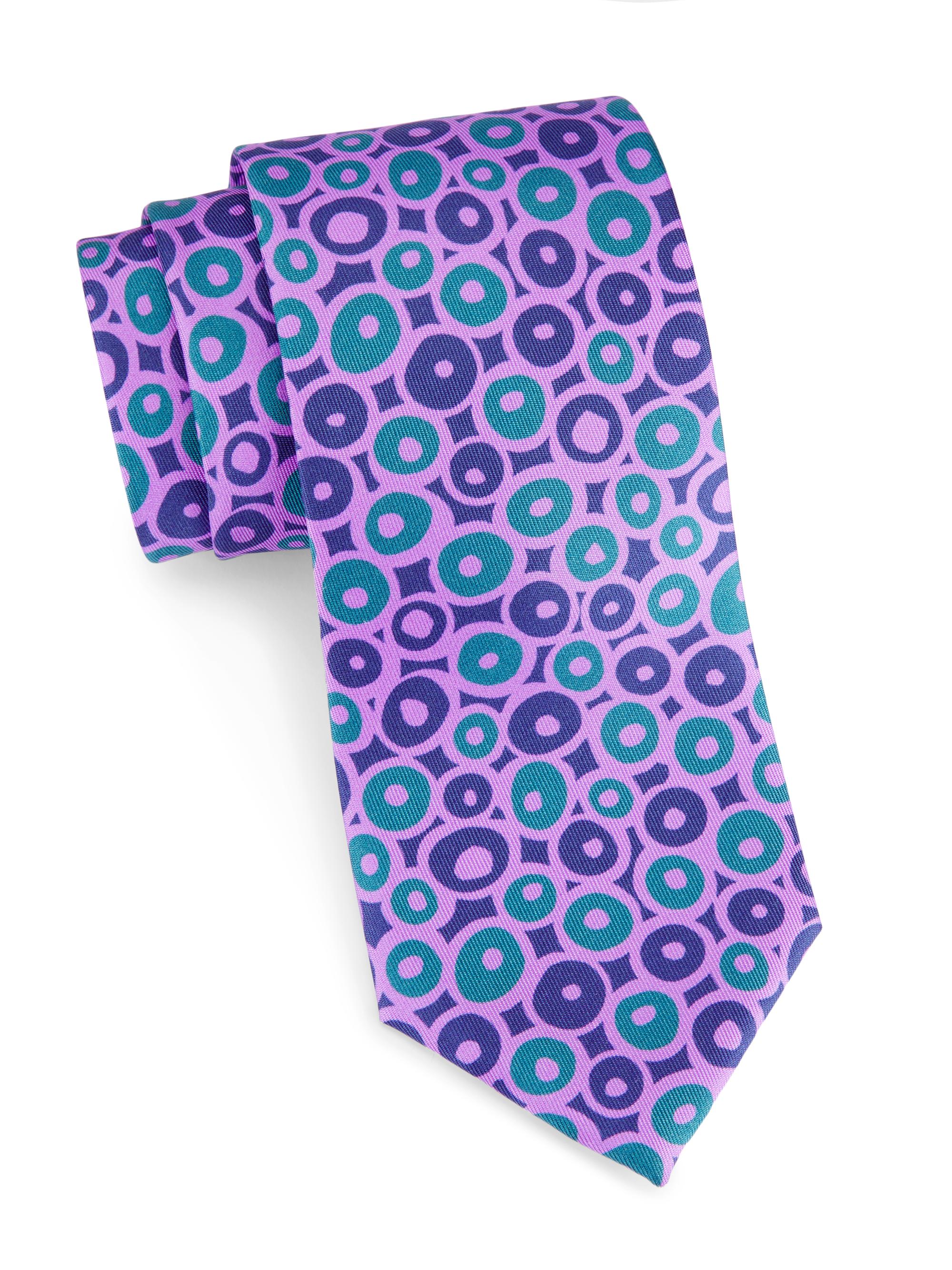 Charvet Men's Coffee Bean Silk Tie - Periwinkle Teal