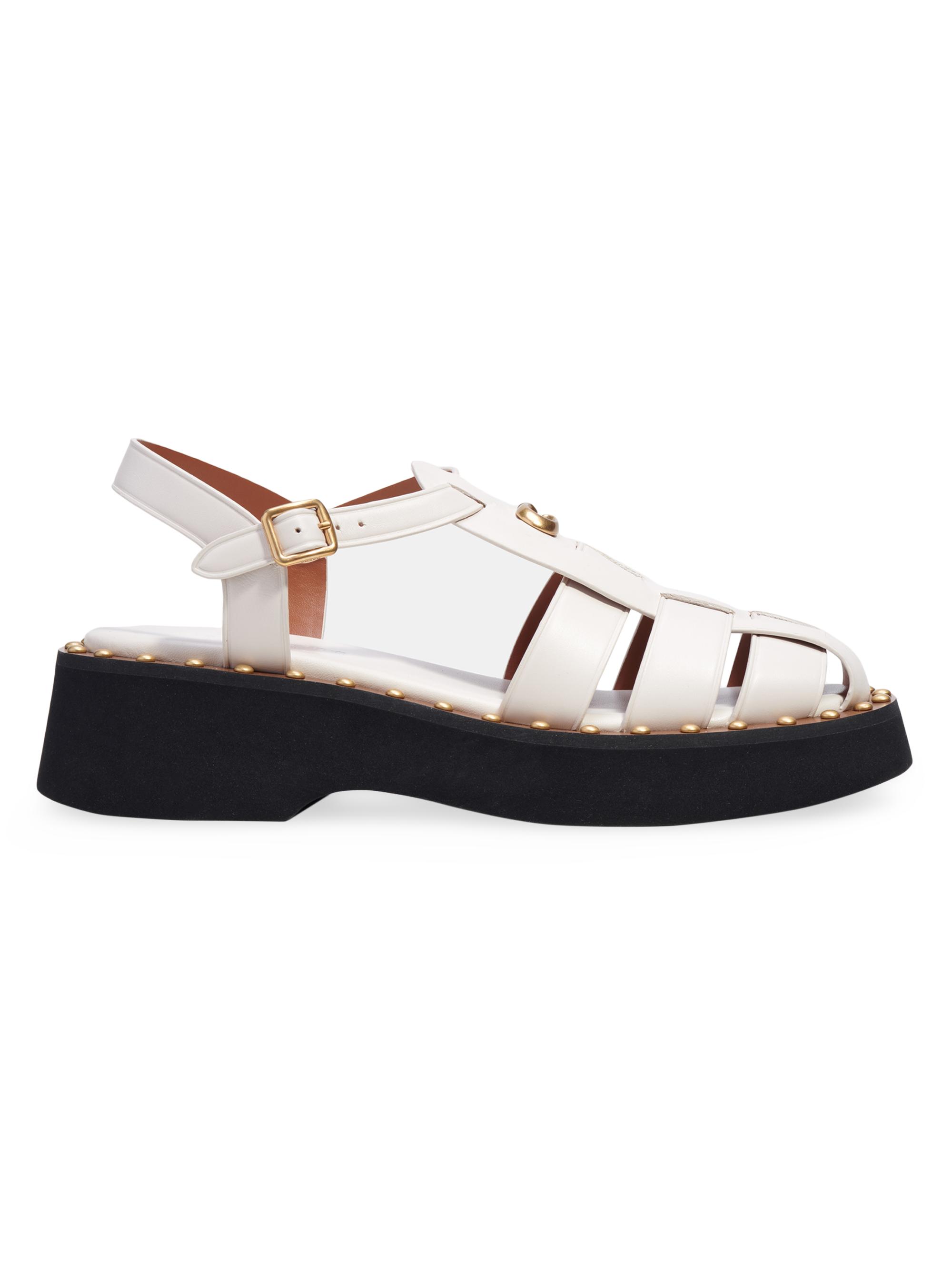 COACH Vivienne 38MM Leather Sandals | Saks Fifth Avenue