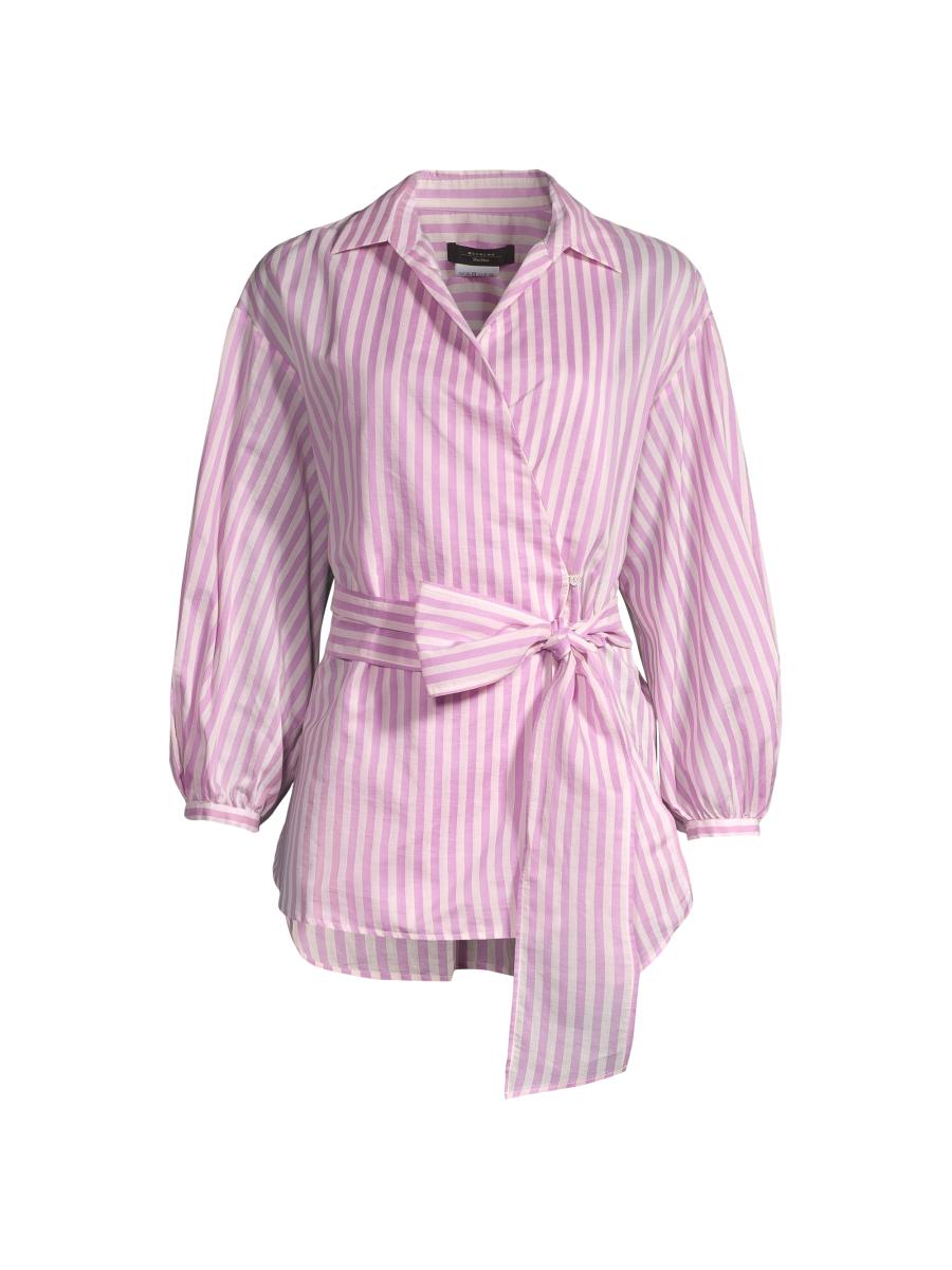 Weekend Max Mara Silver Cotton-Silk Shirt | Saks Fifth Avenue
