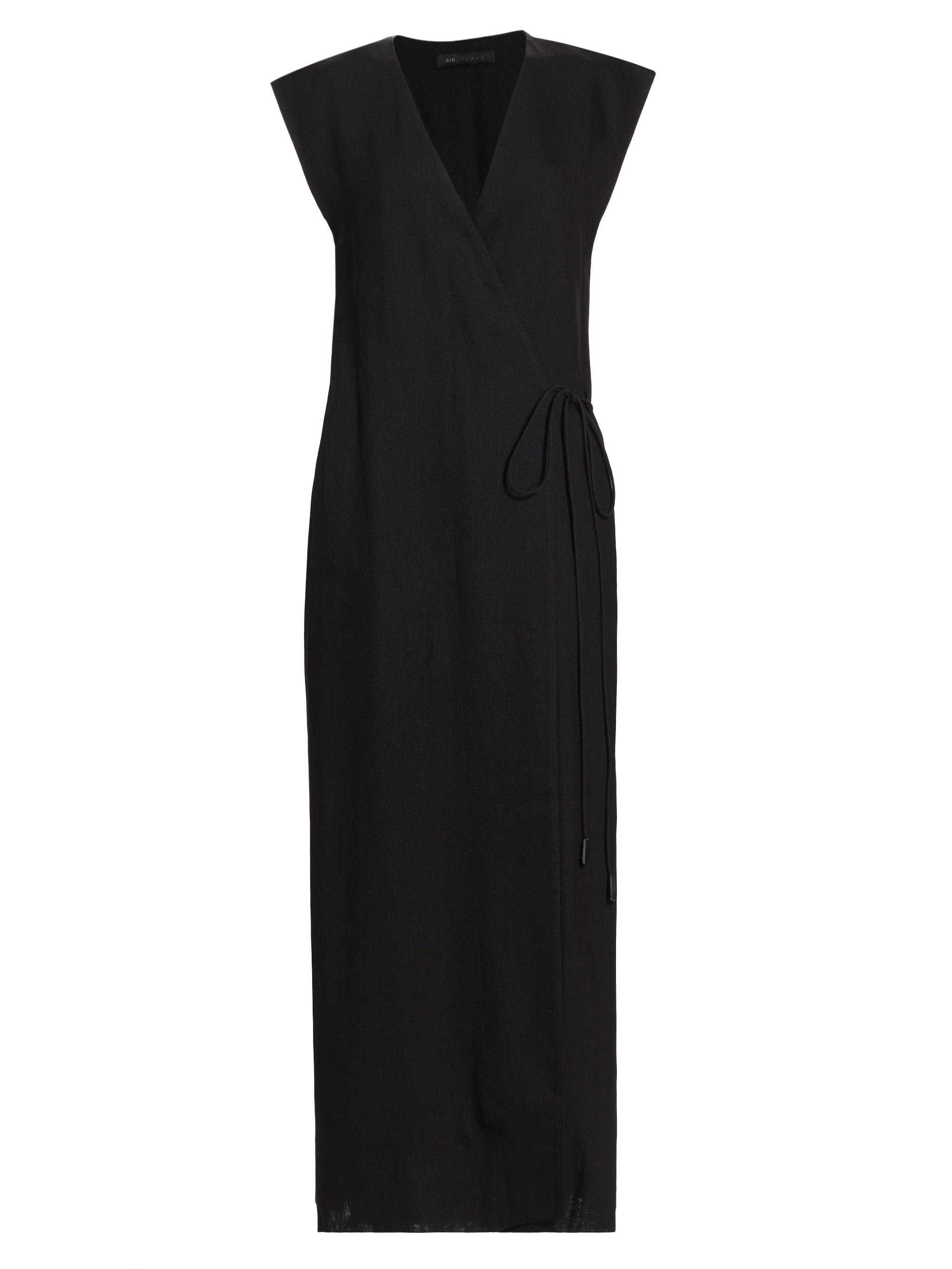 SIR. Women's Clemence Wrap Midi-Dress - Black