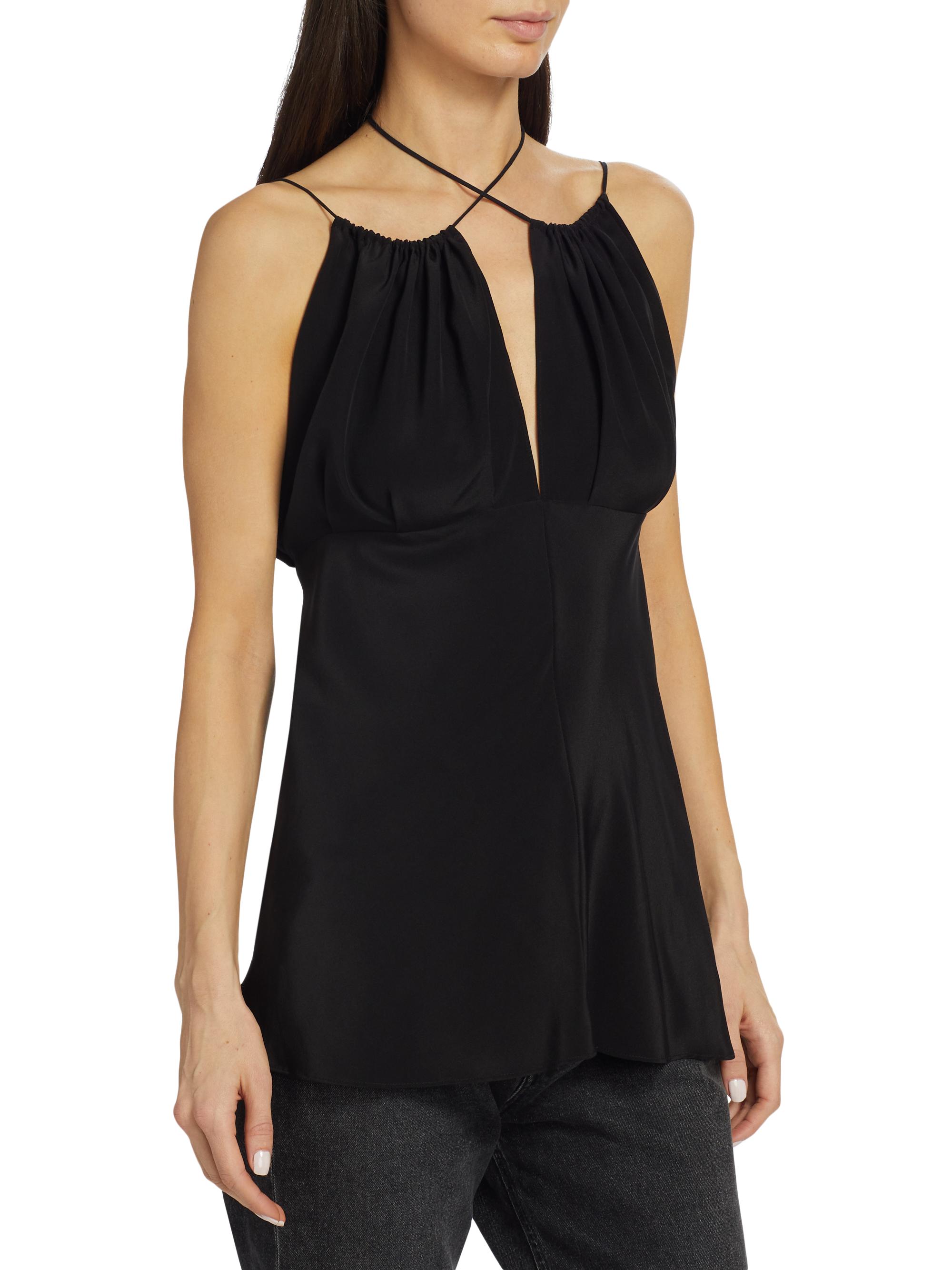Toteme Gathered Silk Halterneck Top | Saks Fifth Avenue