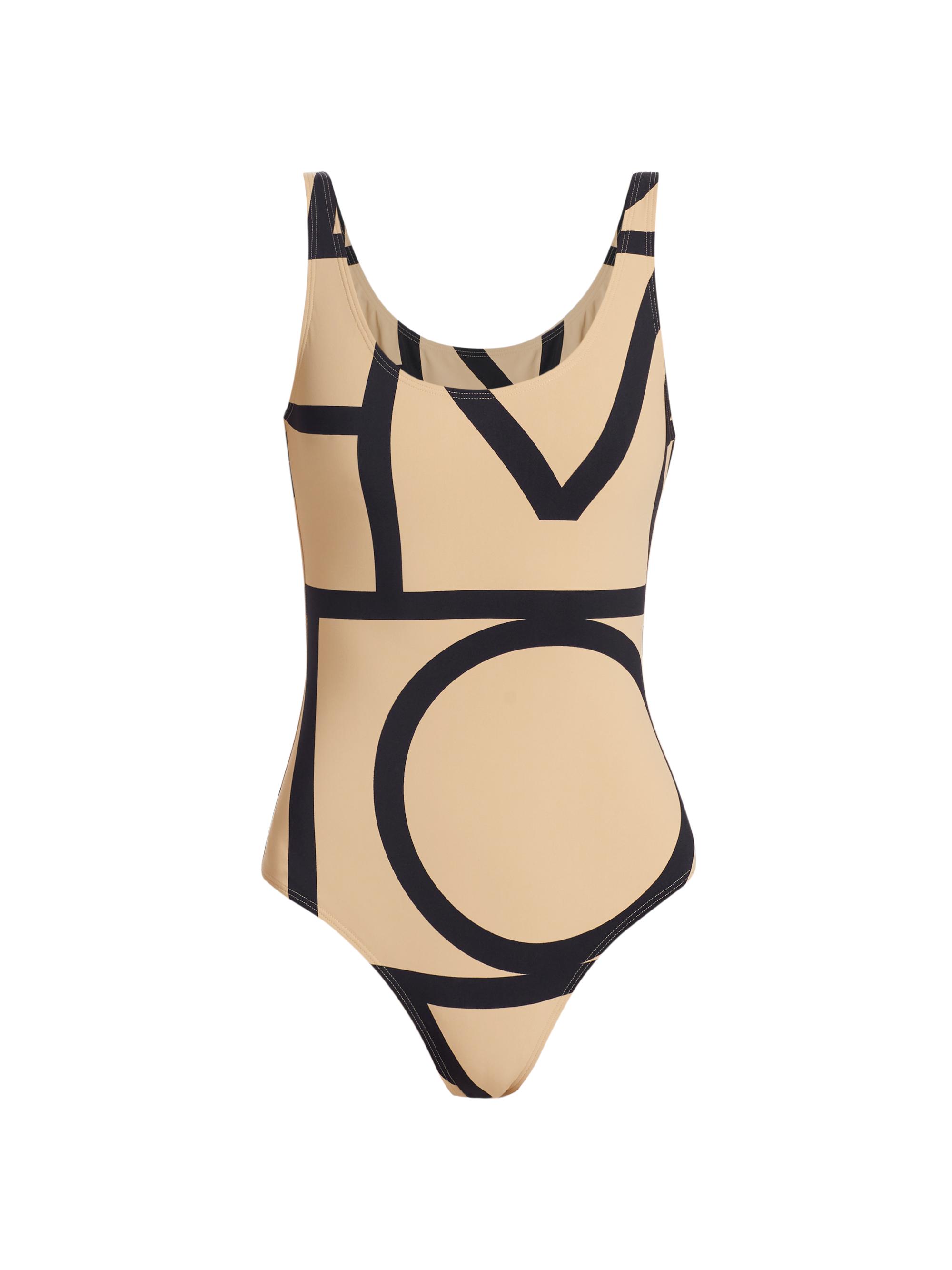 Toteme Women's Monogram One-Piece Swimsuit - Tofu Black Monogram