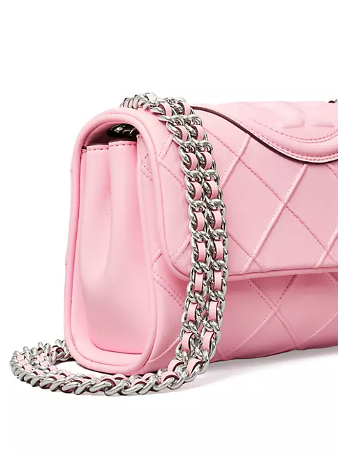 Cross body bags Tory Burch - Fleming pink quilted leather cross