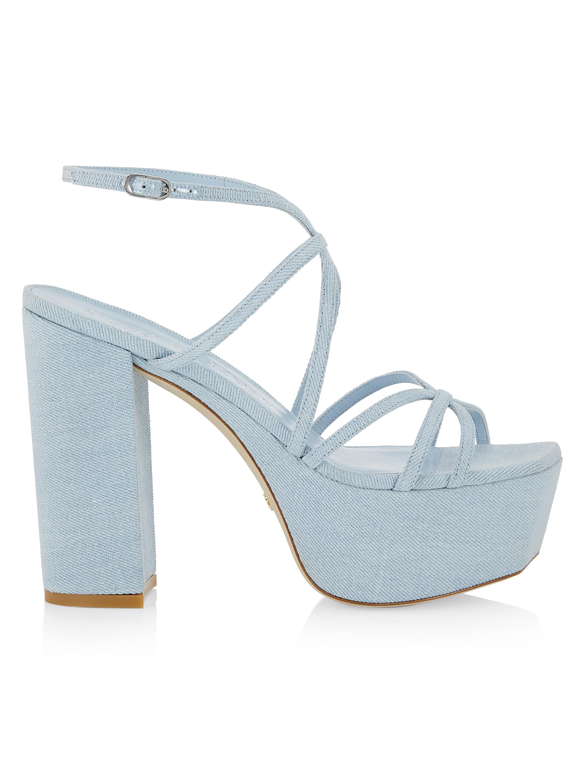 Stuart Weitzman Women's 140MM Denim Strappy Platform Sandals - Denim