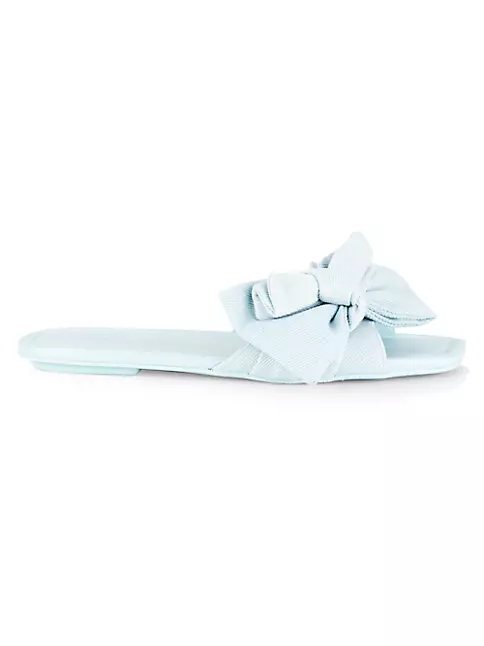 Stuart Weitzman Women's Loveknot Denim Flat Sandals - Blue - Size 5