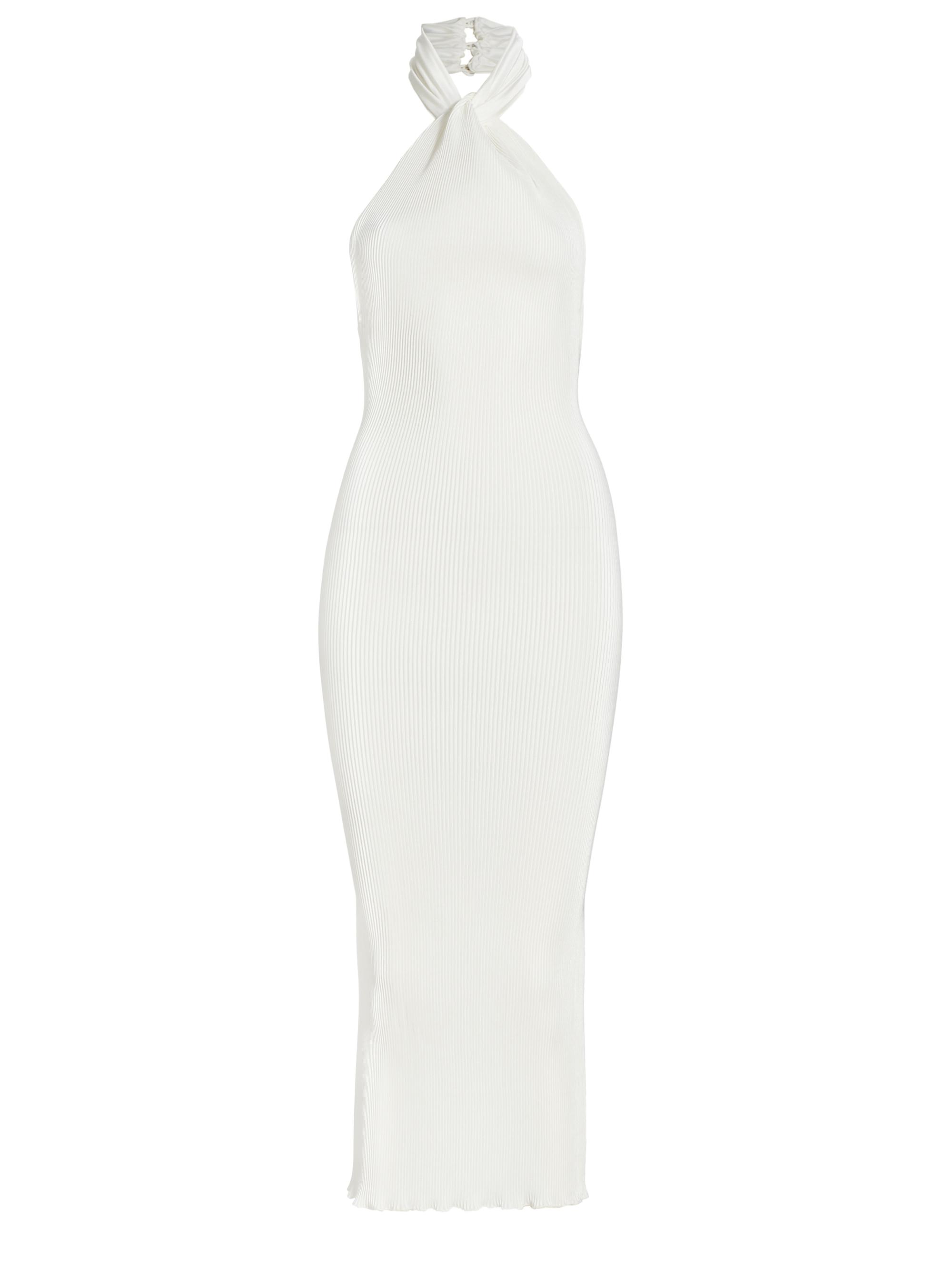 L'Idée Women's Klum Satin Midi-Dress - Blanc