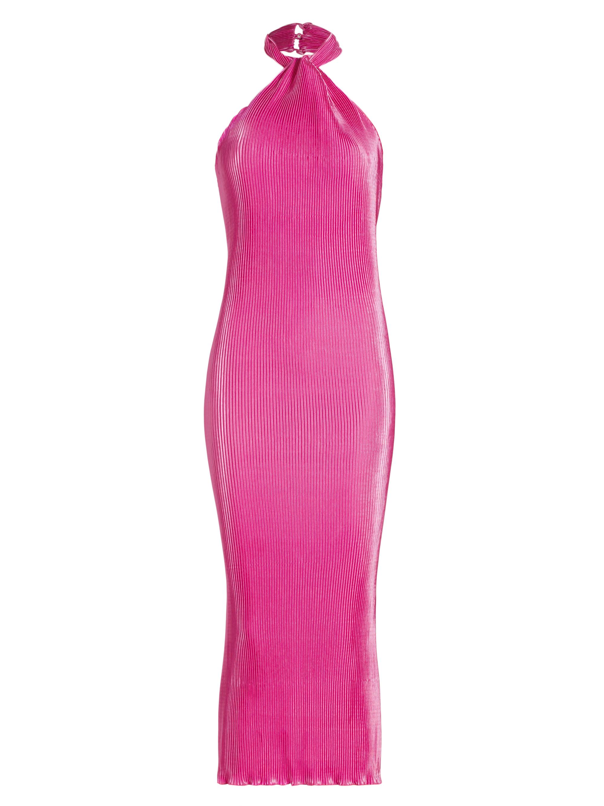 L'Idée Women's Turlington Satin Midi-Dress - Flamingo