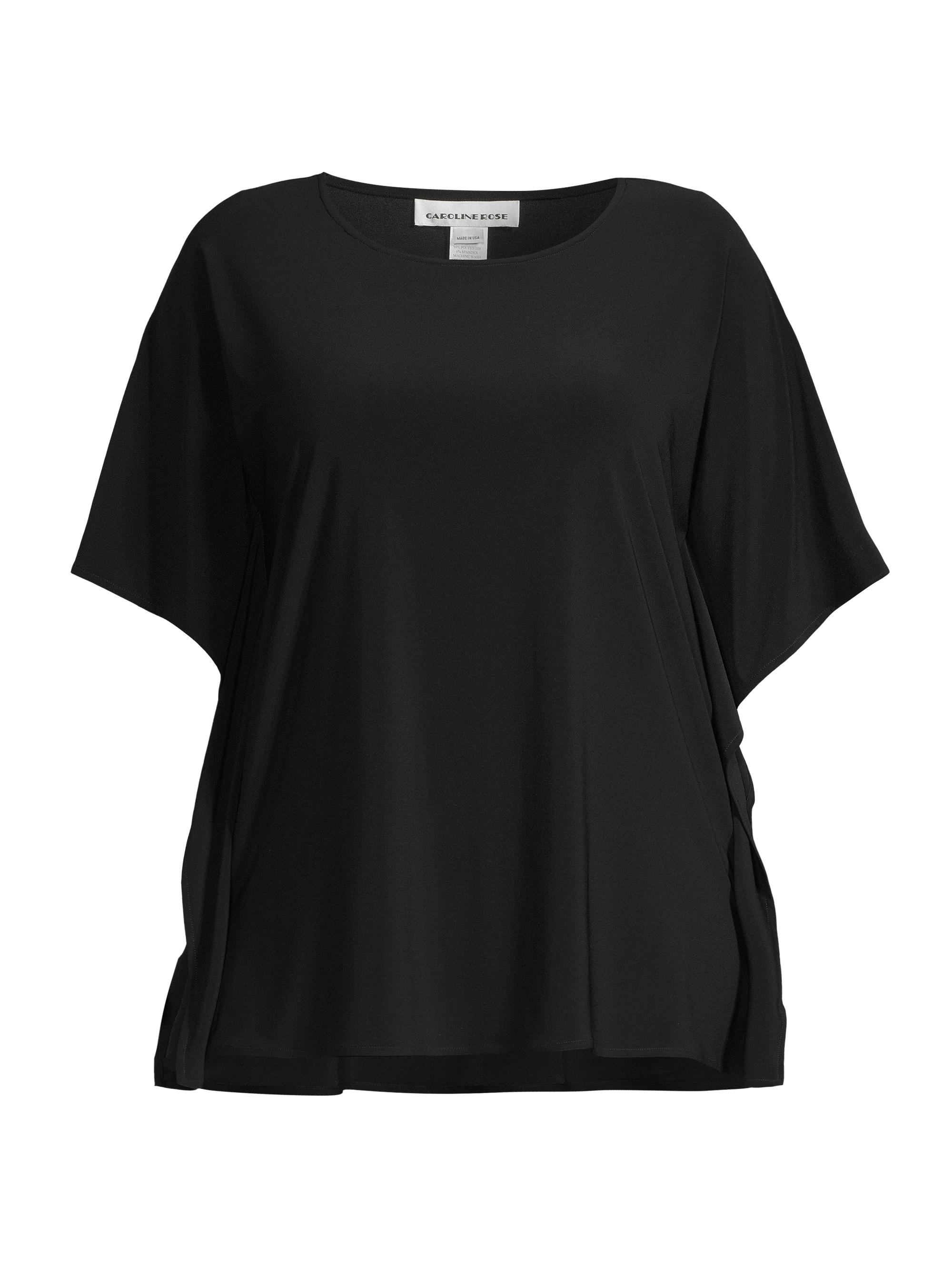 Caroline Rose Women's Summer Social Caftan Top - Black