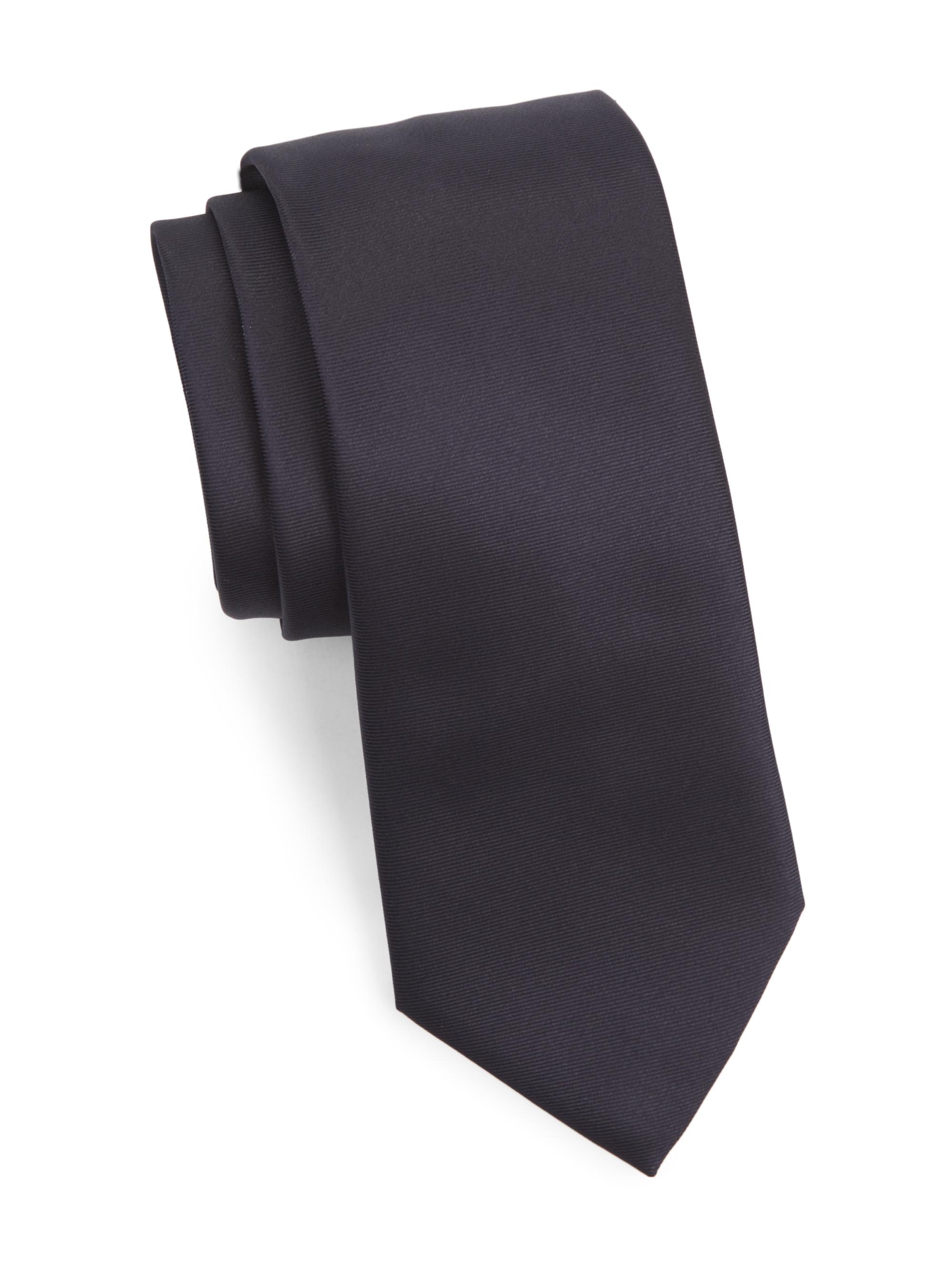 Emporio Armani Men's Formal Silk Satin Tie - Navy