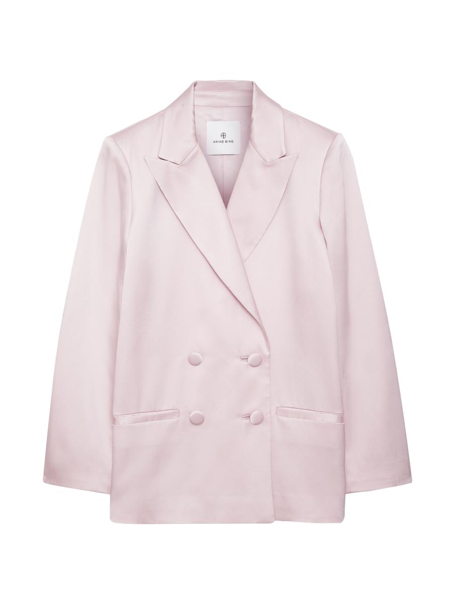 Anine Bing Donne Double-Breasted Silk Blazer | Saks Fifth Avenue