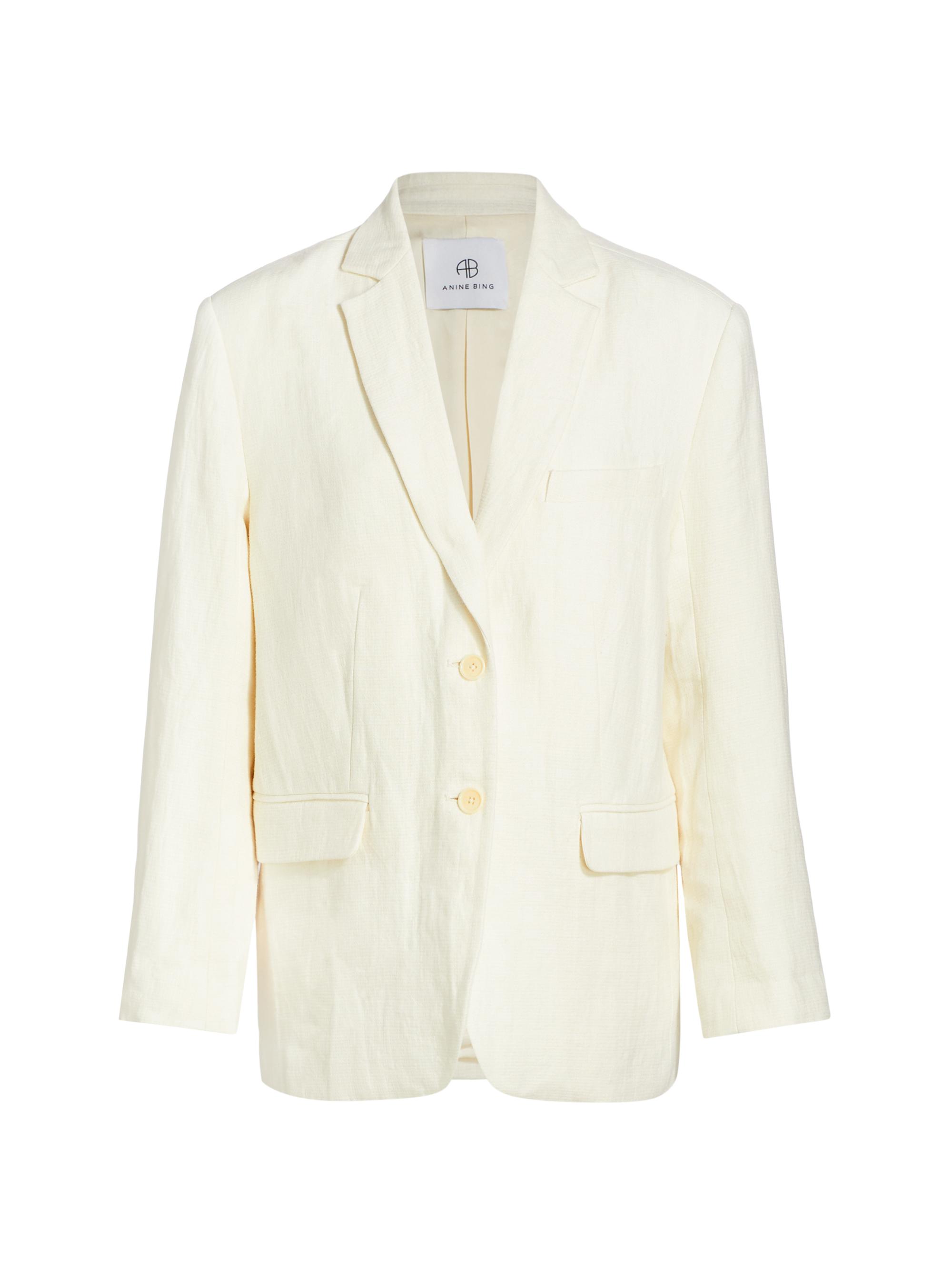 Anine Bing Women's Quinn Linen Blazer - Eggshell