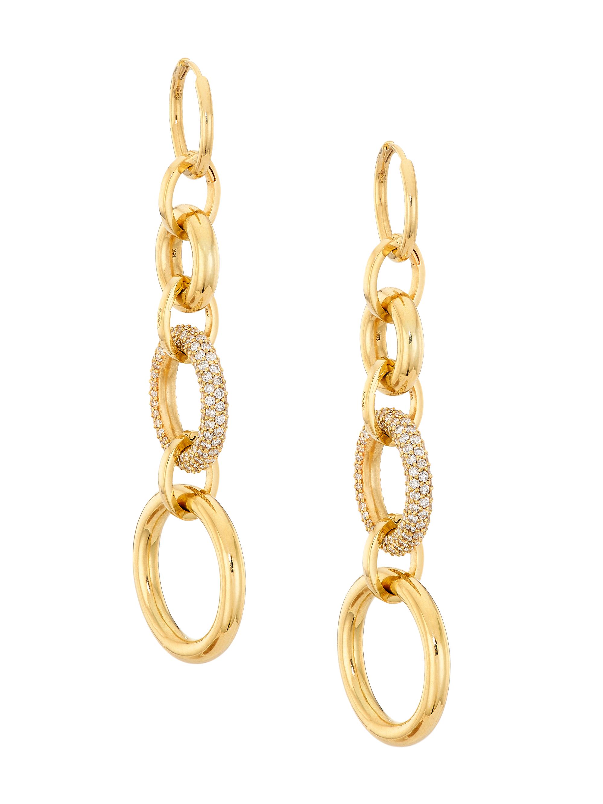 Coomi Women's Chameleon 18K Yellow Gold & 2.27 TCW Diamond Chain Drop Earrings - Yellow Gold