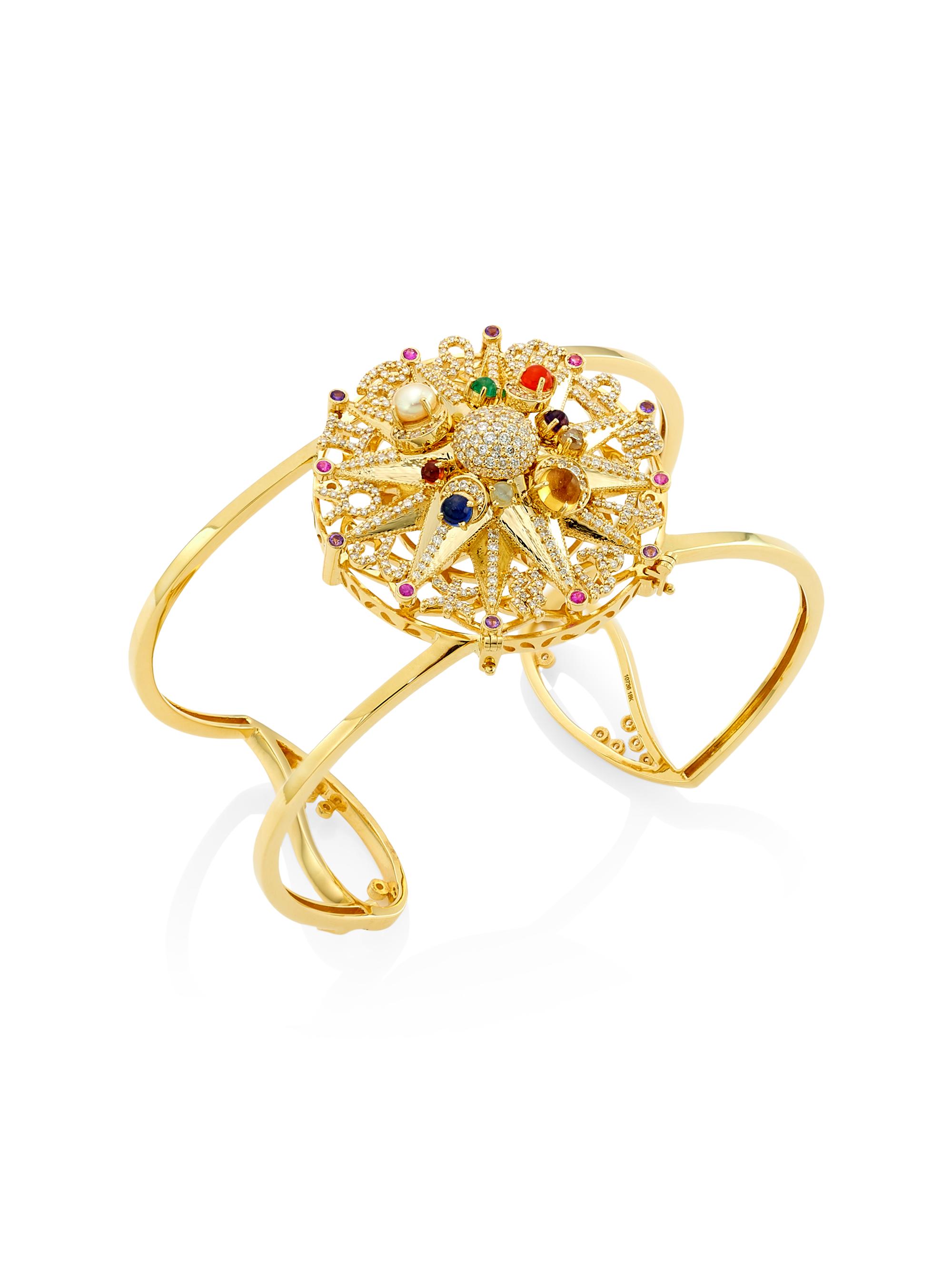 Coomi Women's Chameleon 18K Yellow Gold, Multi-Stone & 1.66 TCW Diamond Cuff - Yellow Gold