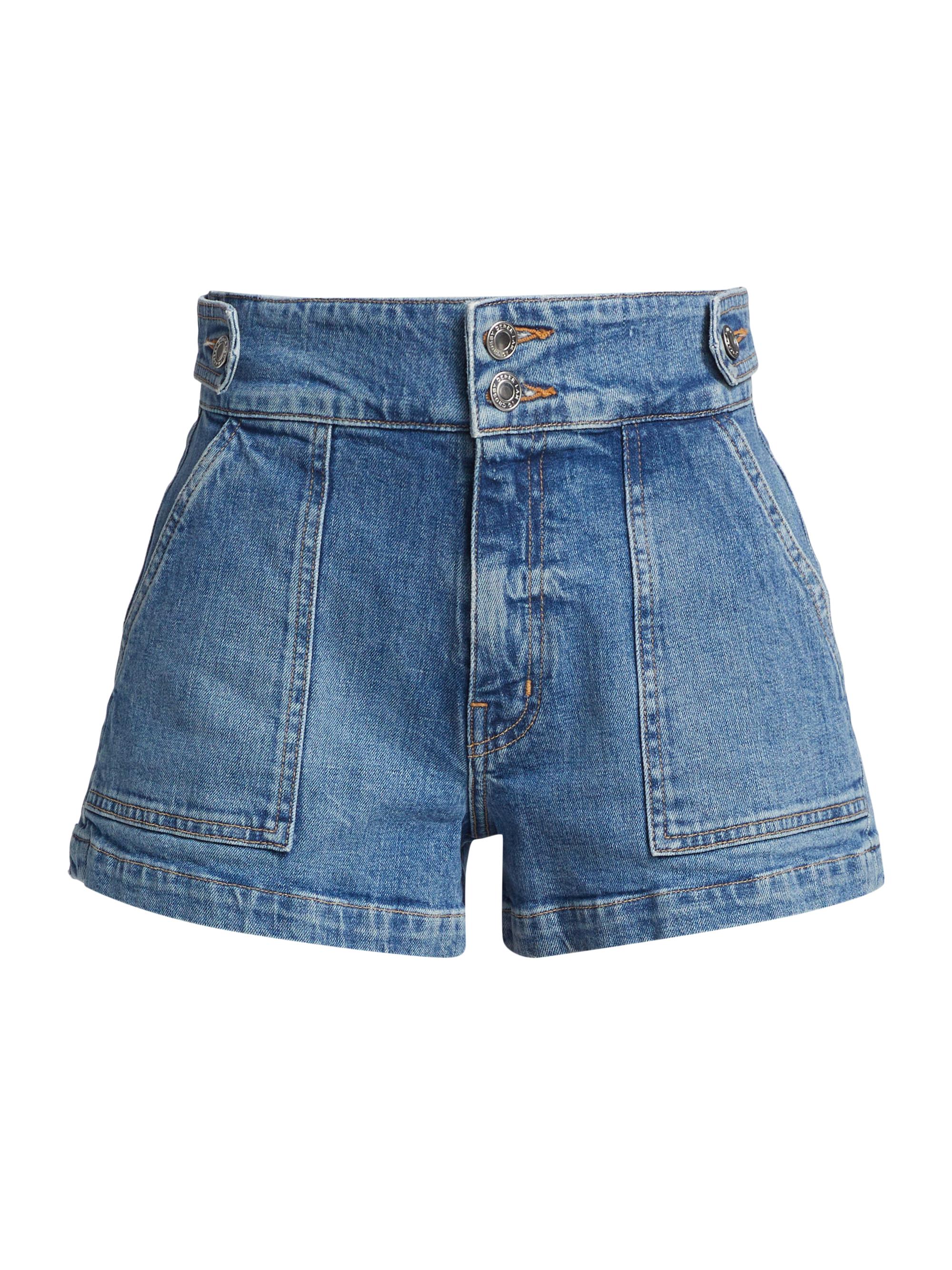 Derek Lam 10 Crosby Women's Vincent Cotton Denim Utility Shorts - Greenwhich