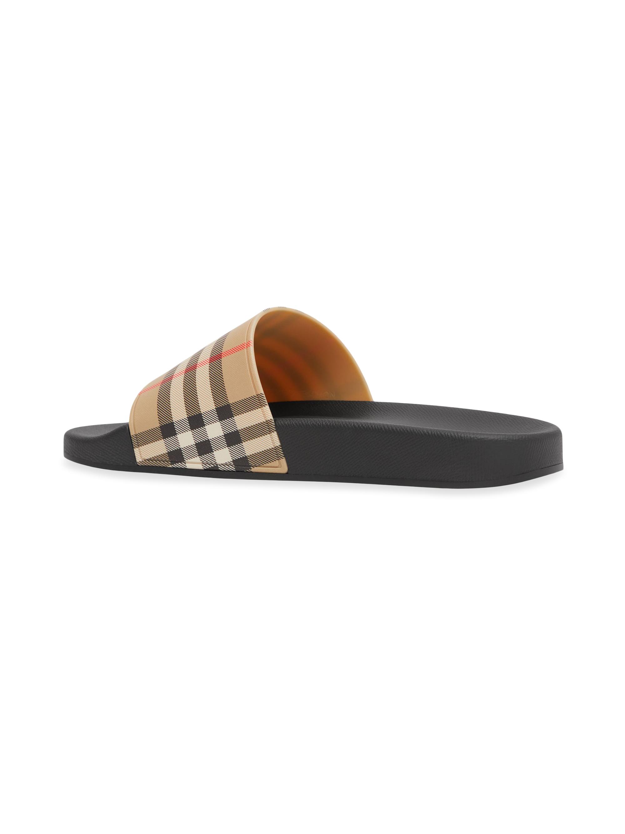 Burberry Furley Check Slide Sandals | Saks Fifth Avenue