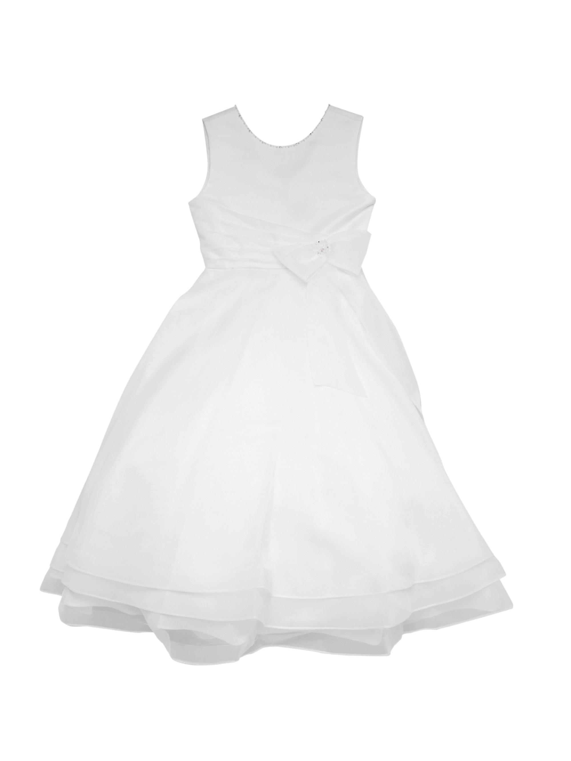 Joan Calabrese Little Girl's & Girl's Communion Organza A-Line Dress - White