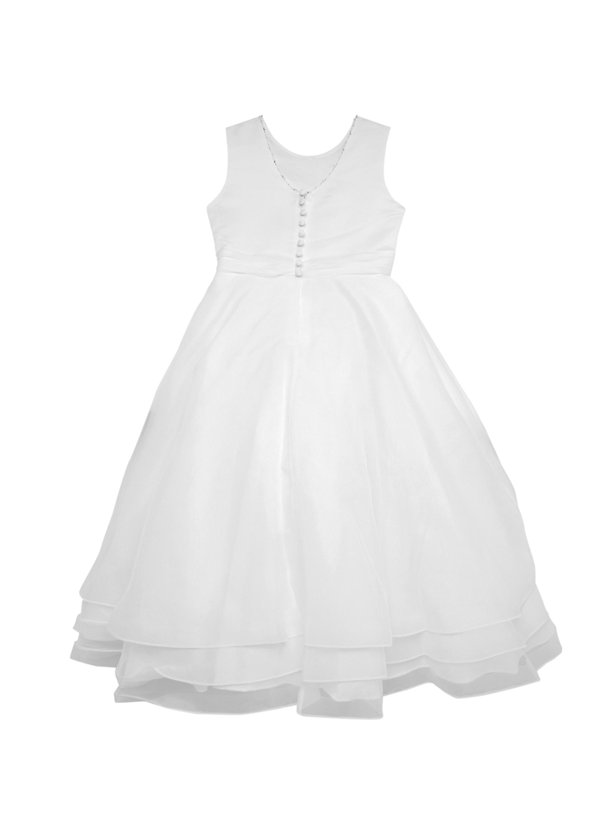 chinese dress ladies Elegant Girls' Satin First Communion Dress w/ Crystal Organza Skirt –  Malcolm Royce