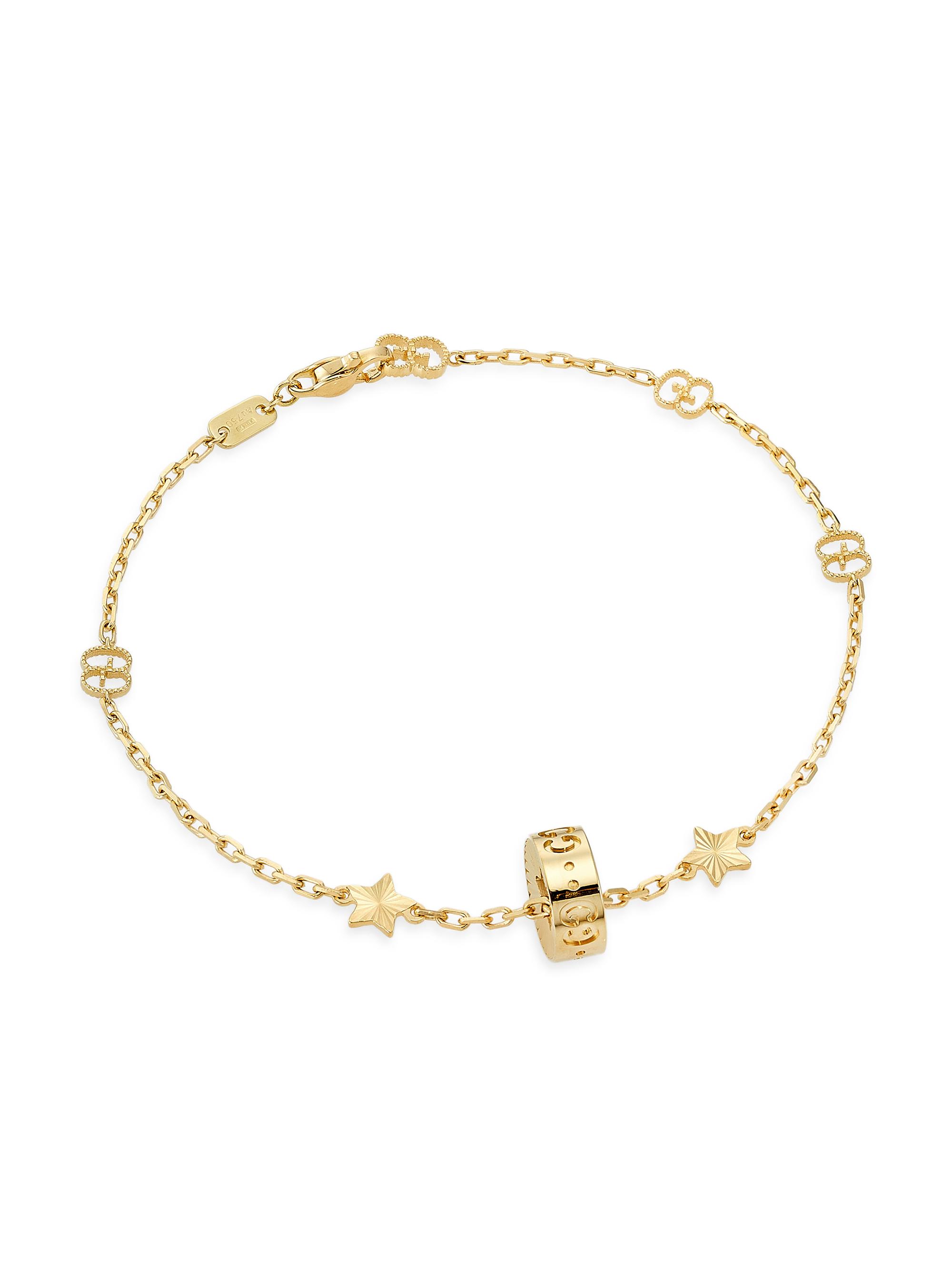 Gucci Icon 18K Yellow Gold GG Charm Bracelet Saks Fifth Avenue