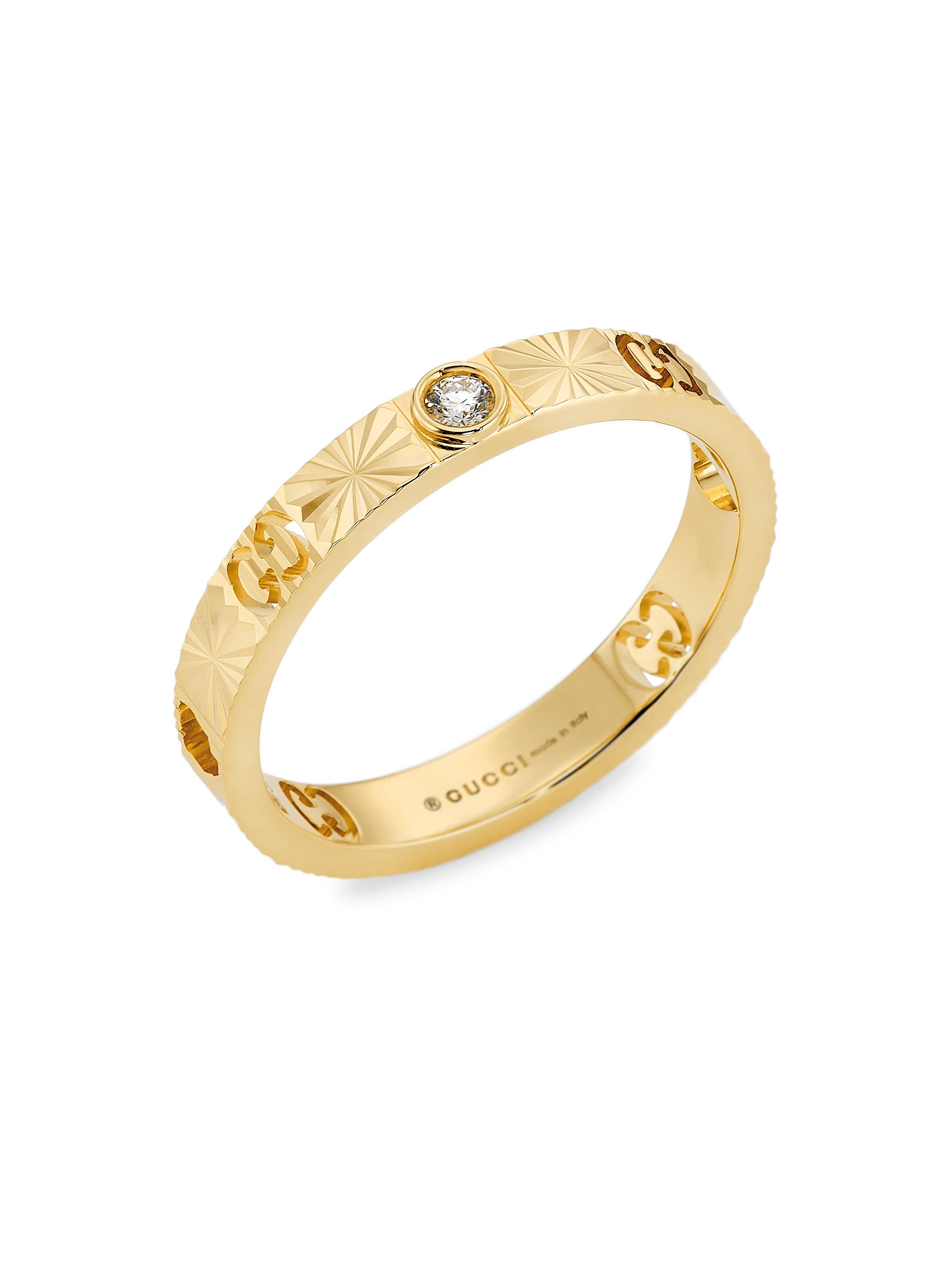 Gucci Women's Icon 18K Yellow Gold & 0.03 TCW Diamond Star Ring - Yellow Gold