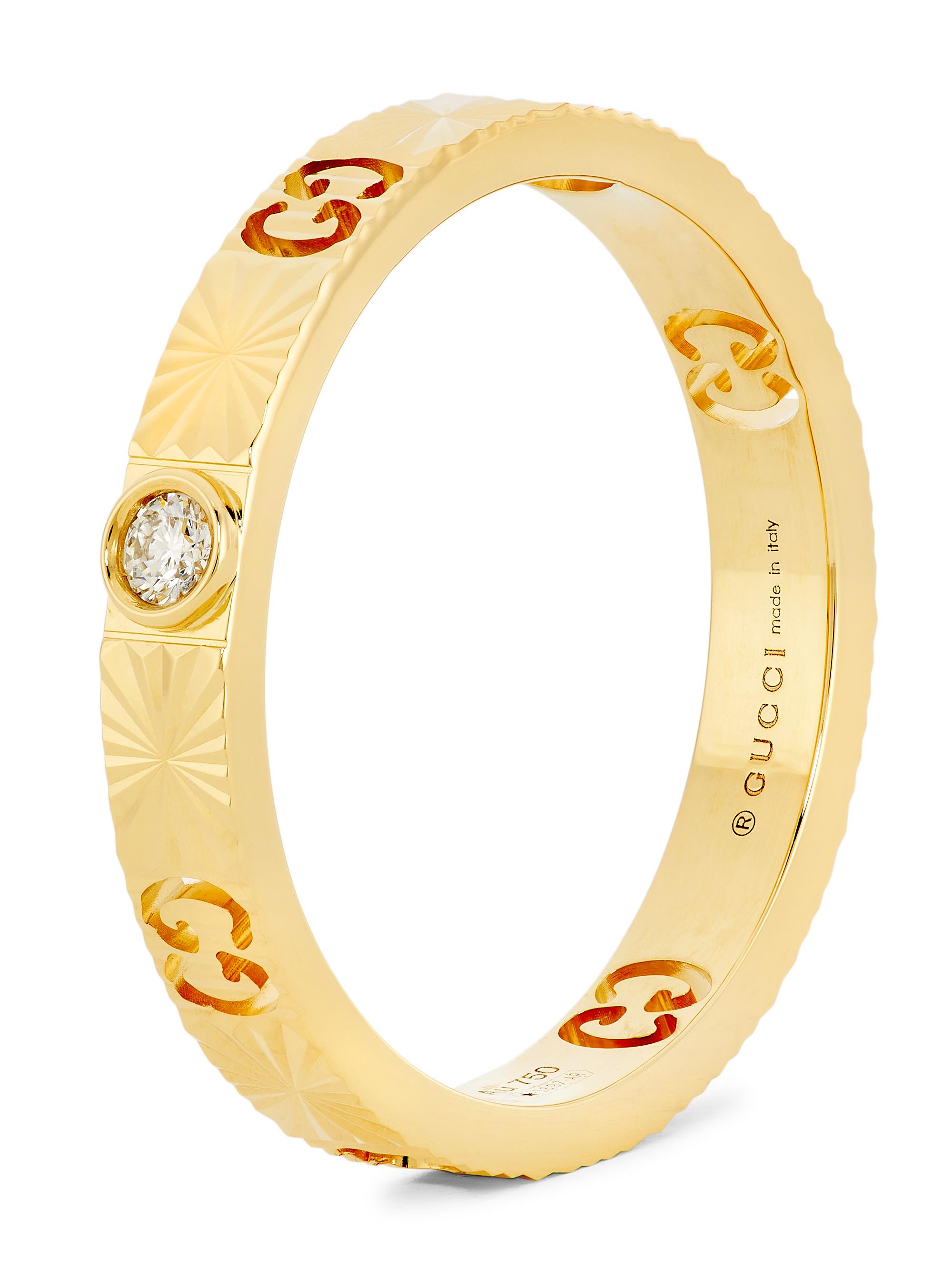 Gucci Icon 18K Yellow Gold & 0.03 TCW Diamond Star Ring | Saks