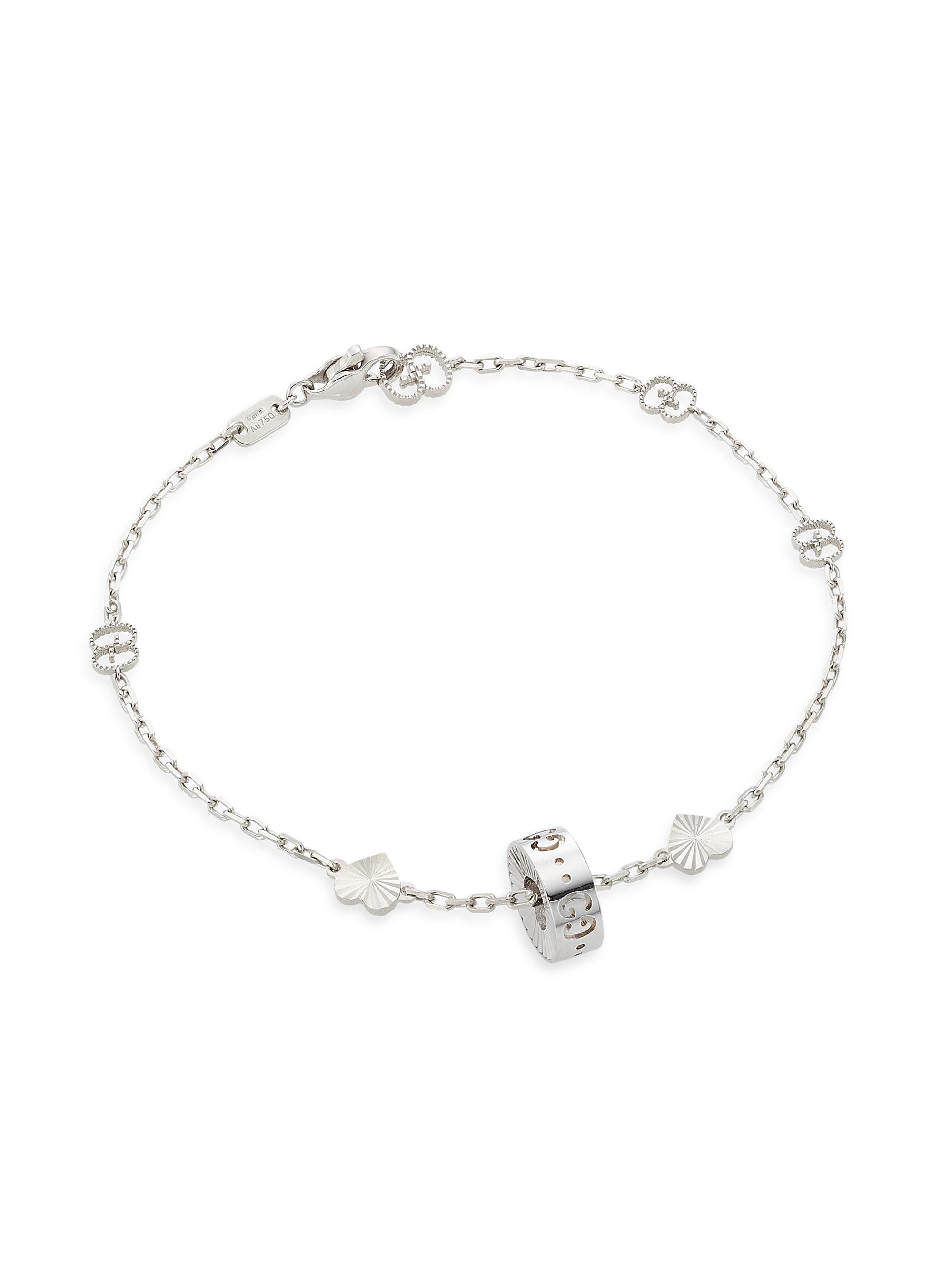 Gucci Women's Icon 18K White Gold Heart Bracelet - White Gold