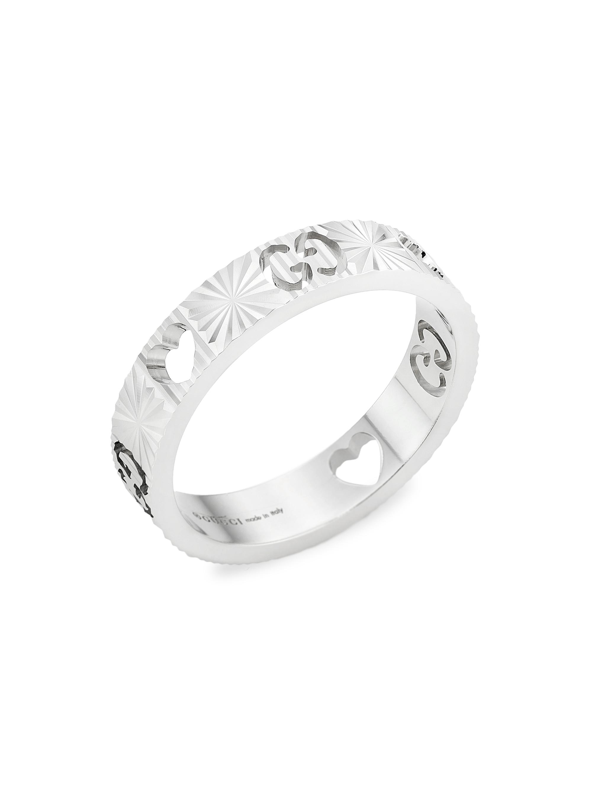 Gucci Women's Icon 1K White Gold Star Ring - White Gold