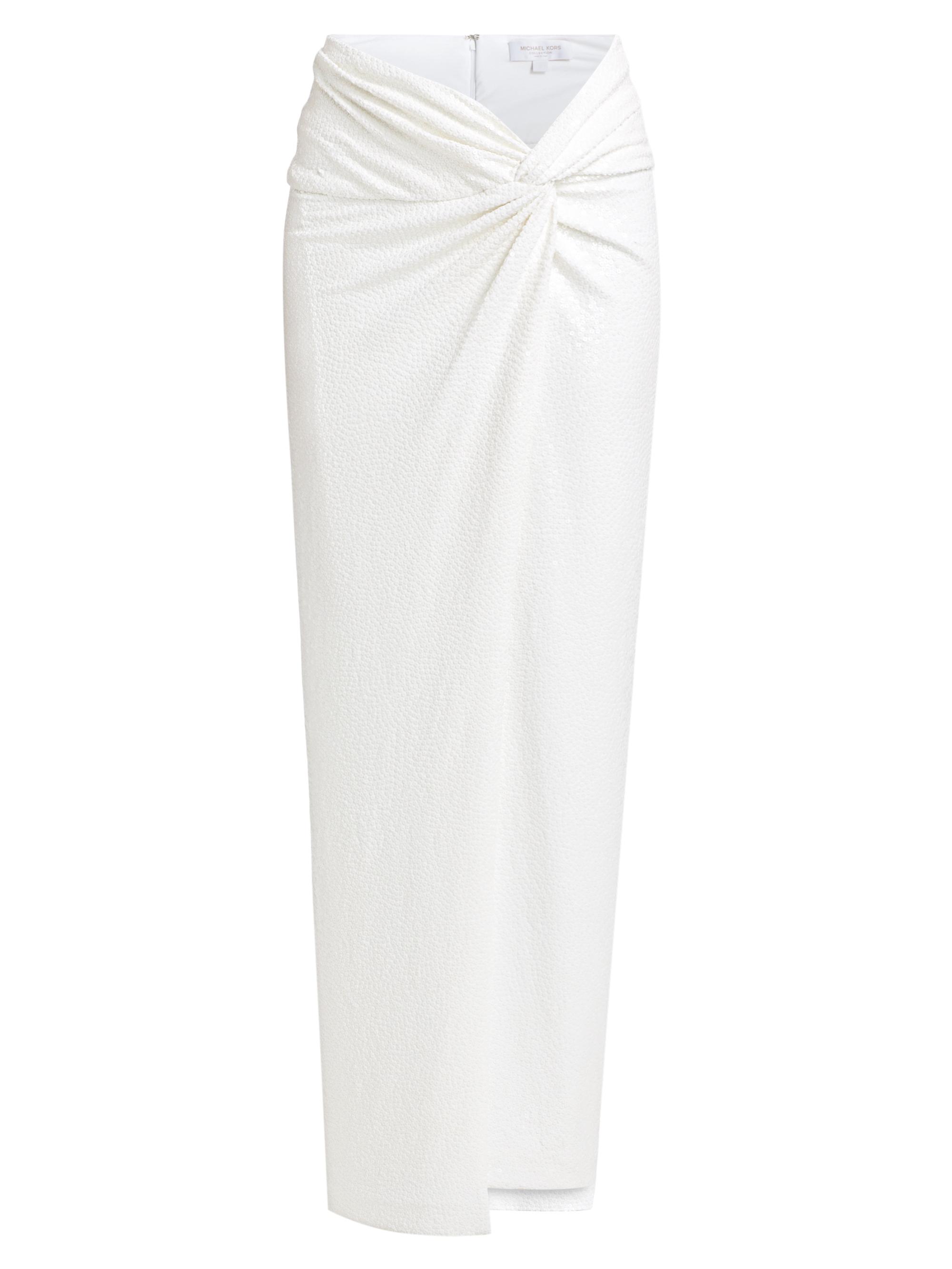 Michael Kors Collection Women's Pareo Sequined Maxi Skirt - Optic White