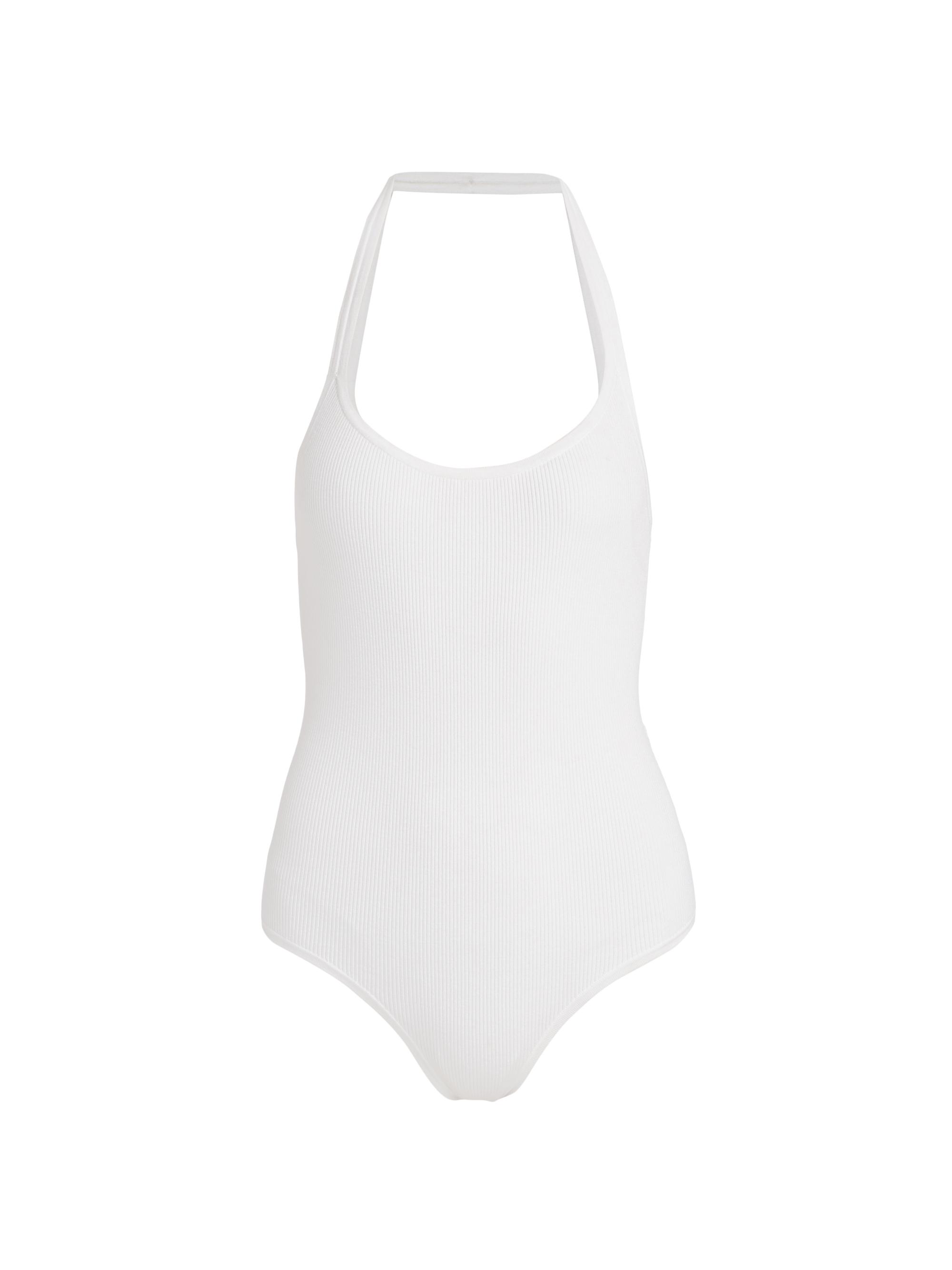 Michael Kors Collection Women's Stretch Jersey Halter Bodysuit - Optic White