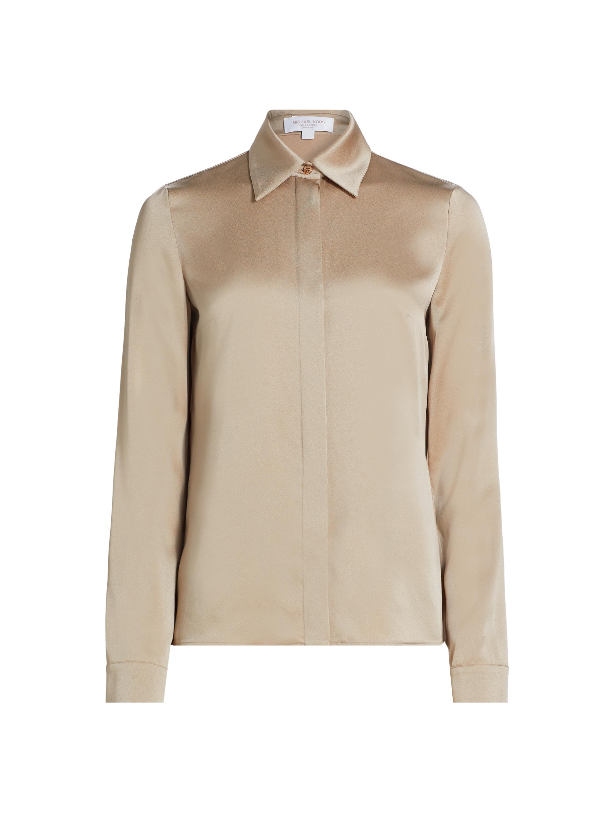 Michael Kors Collection Women's Hansen Charmeuse Shirt - Sand