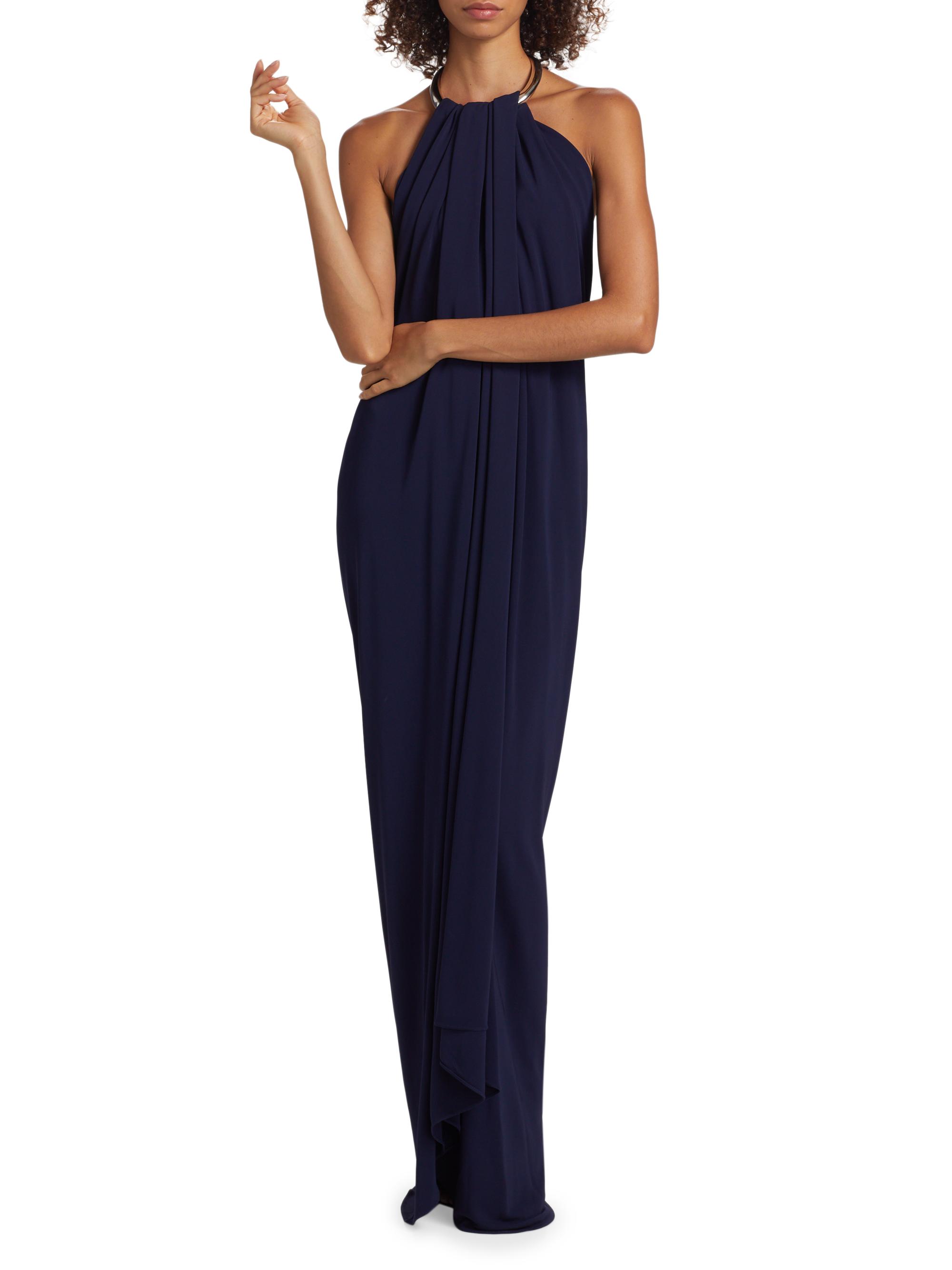 Michael Kors Collection Jersey Halter Necklace Dress | Saks Fifth Avenue