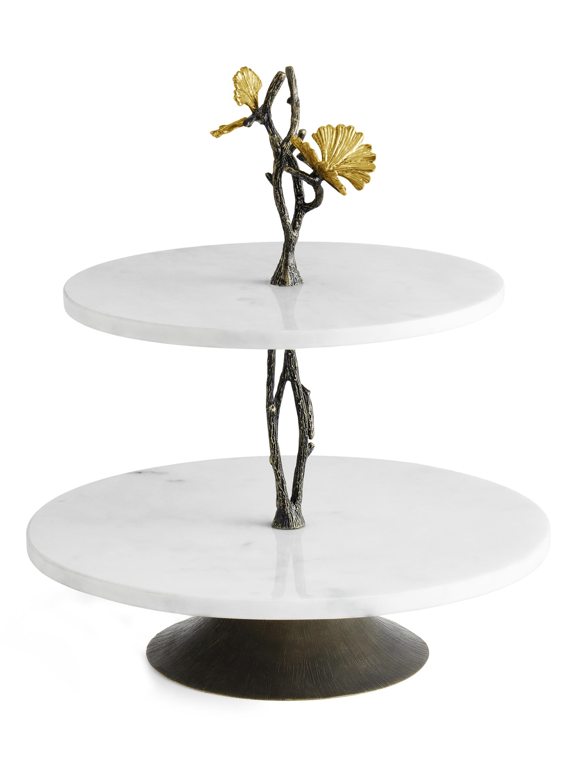 Michael Aram Butterfly Ginkgo Marble & Brass Etagere