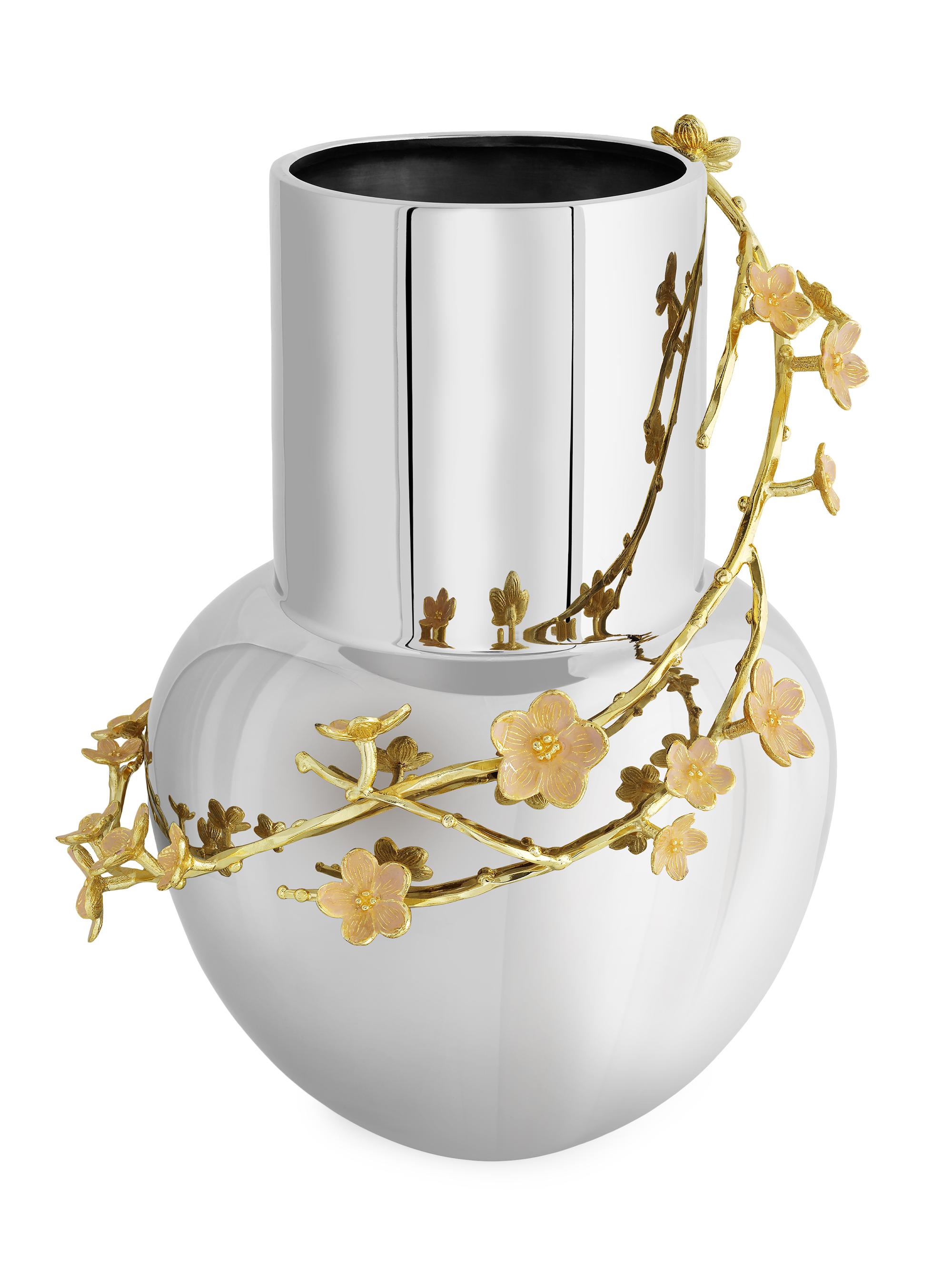 Michael Aram Cherry Blossom Large Stainless Steel Vase