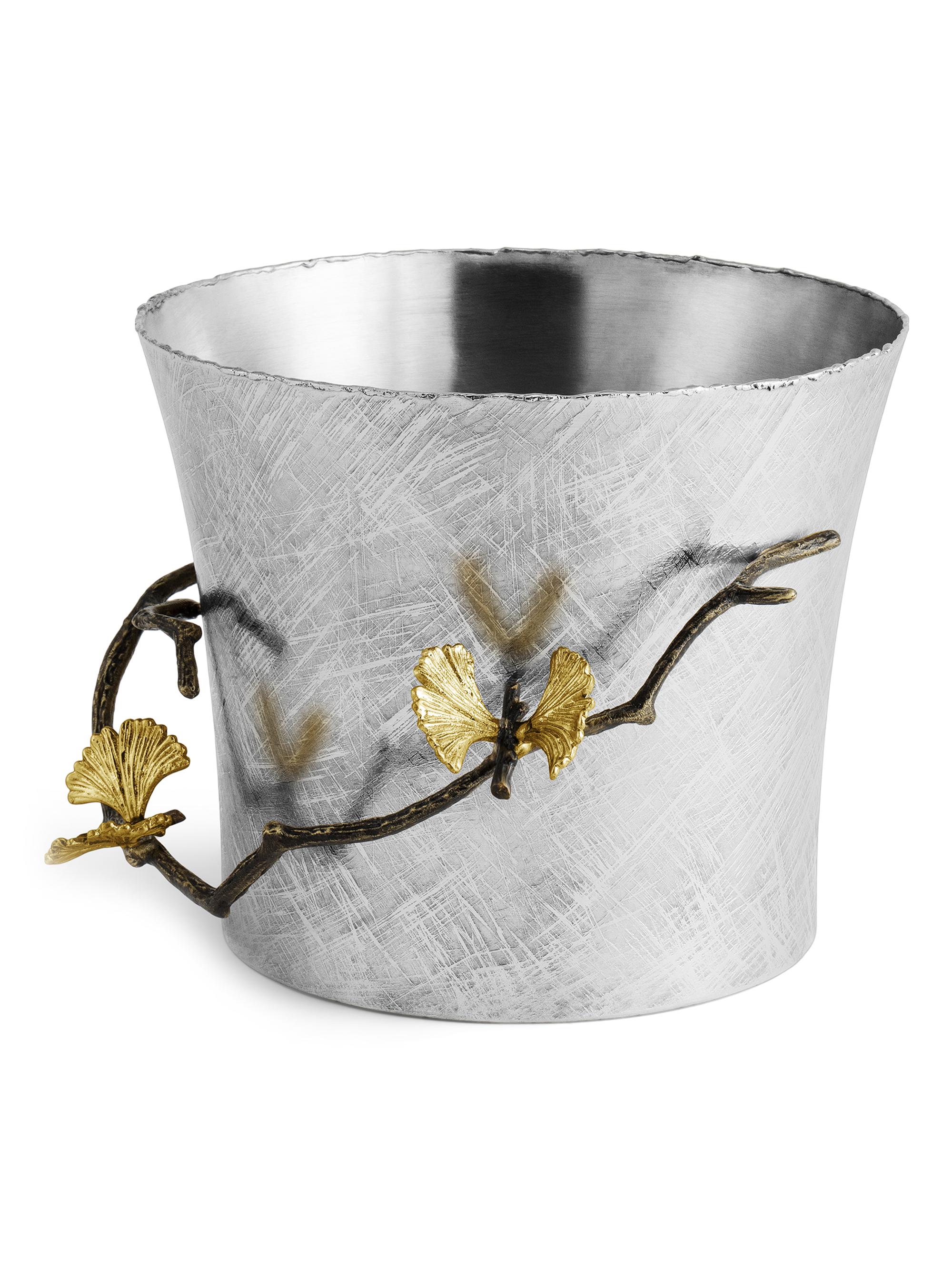 Michael Aram Butterfly Ginkgo Stainless Steel & Brass Cachepot